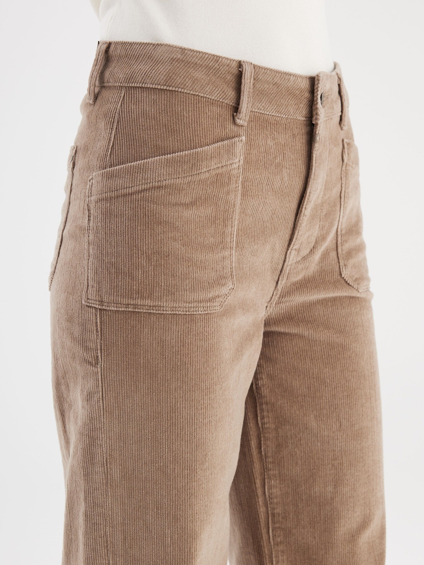 COJ rib broek taupe Mira Cord Caribou lengte 30