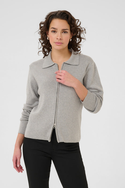 Kaffe vest grijs model KAvisja grey Melange 