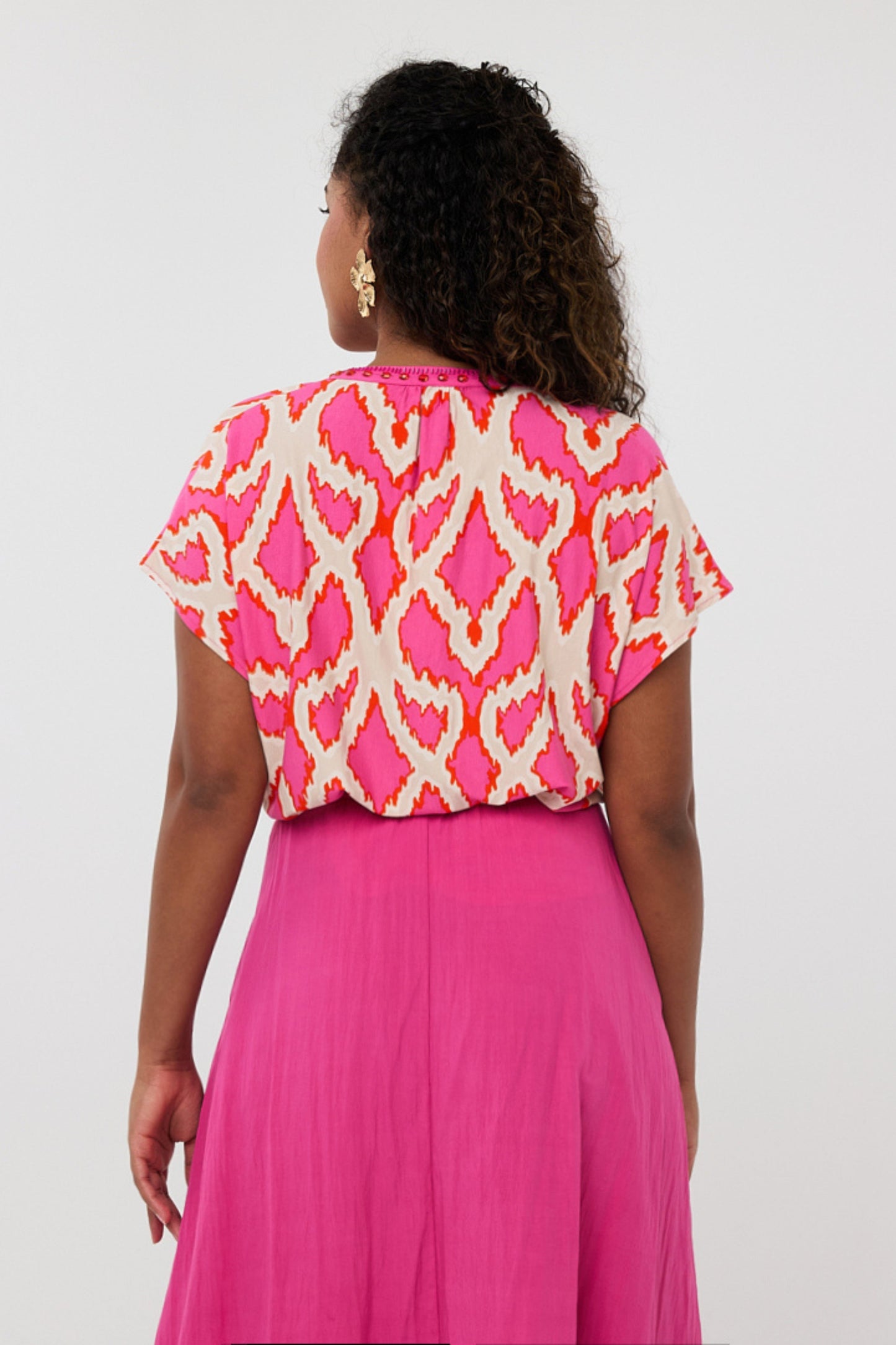 Esqualo top roze model Beads Disco Spark Print HS25.30200