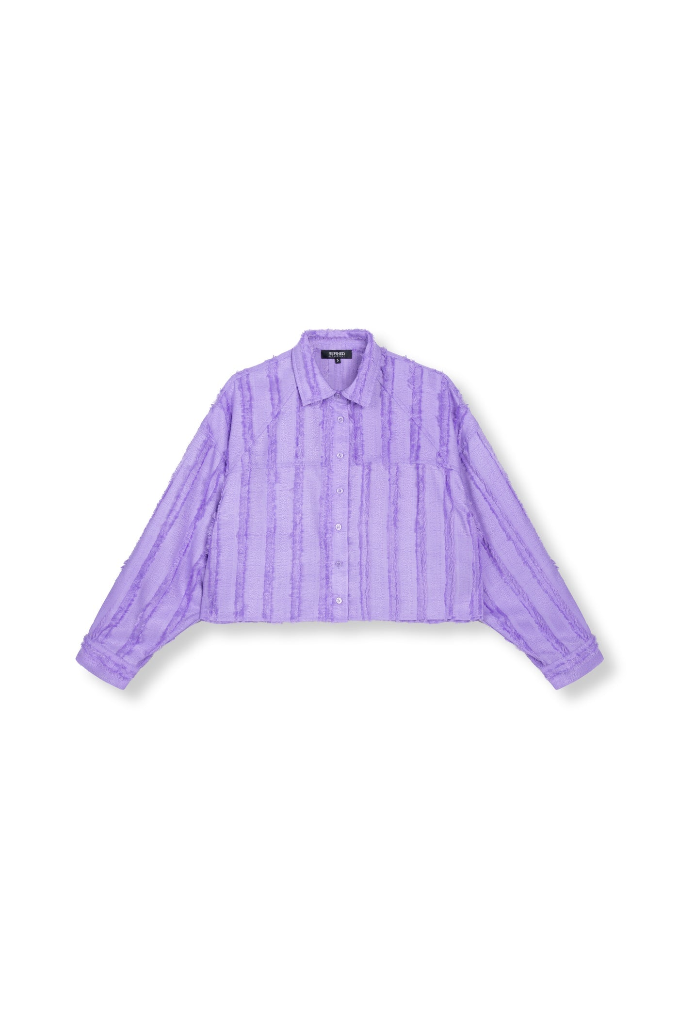 Refined Department lila blouse cropped met ruffles model Saden blouse lilac