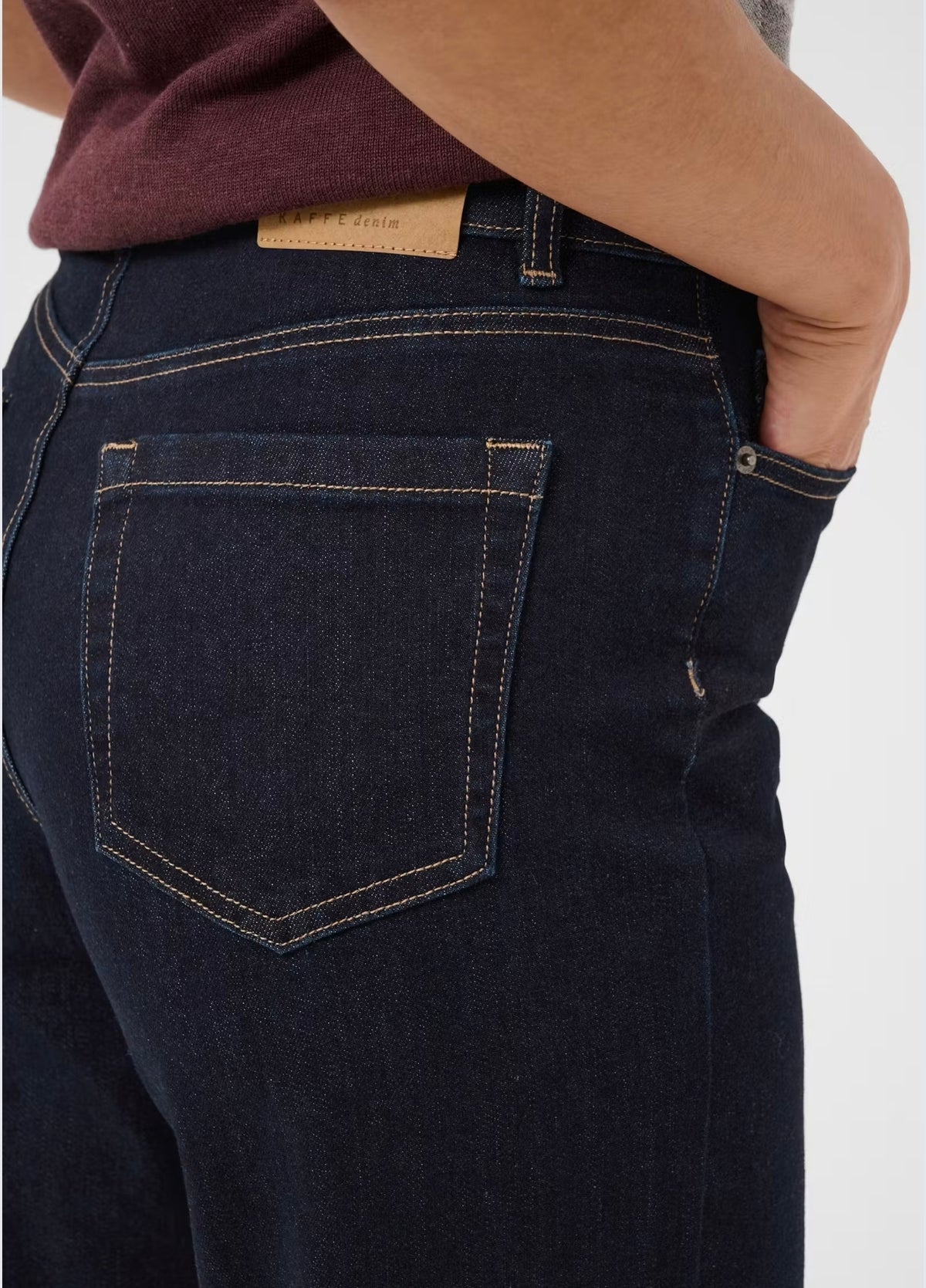 Kaffe jeans wijd model donker blauw lengte 30 KAmeadow Straight dark blue unwashed denim