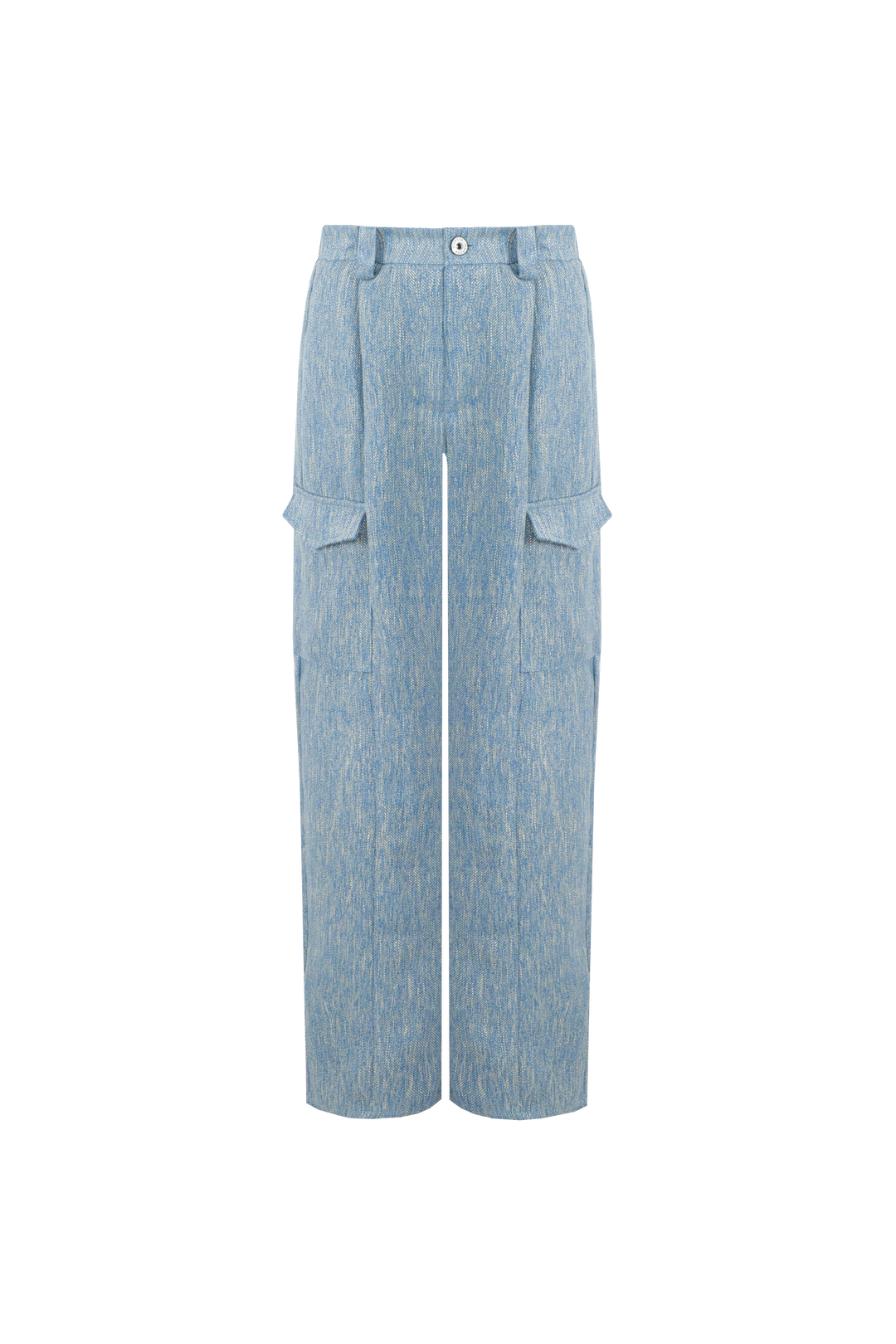 Fluresk broek cargo blauw met geel gemêleerd model Lieke pants Crip blue 