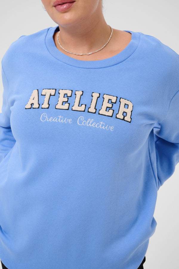 Kaffe Curve sweater blauw model KCmichelle Sweatshirt Provence