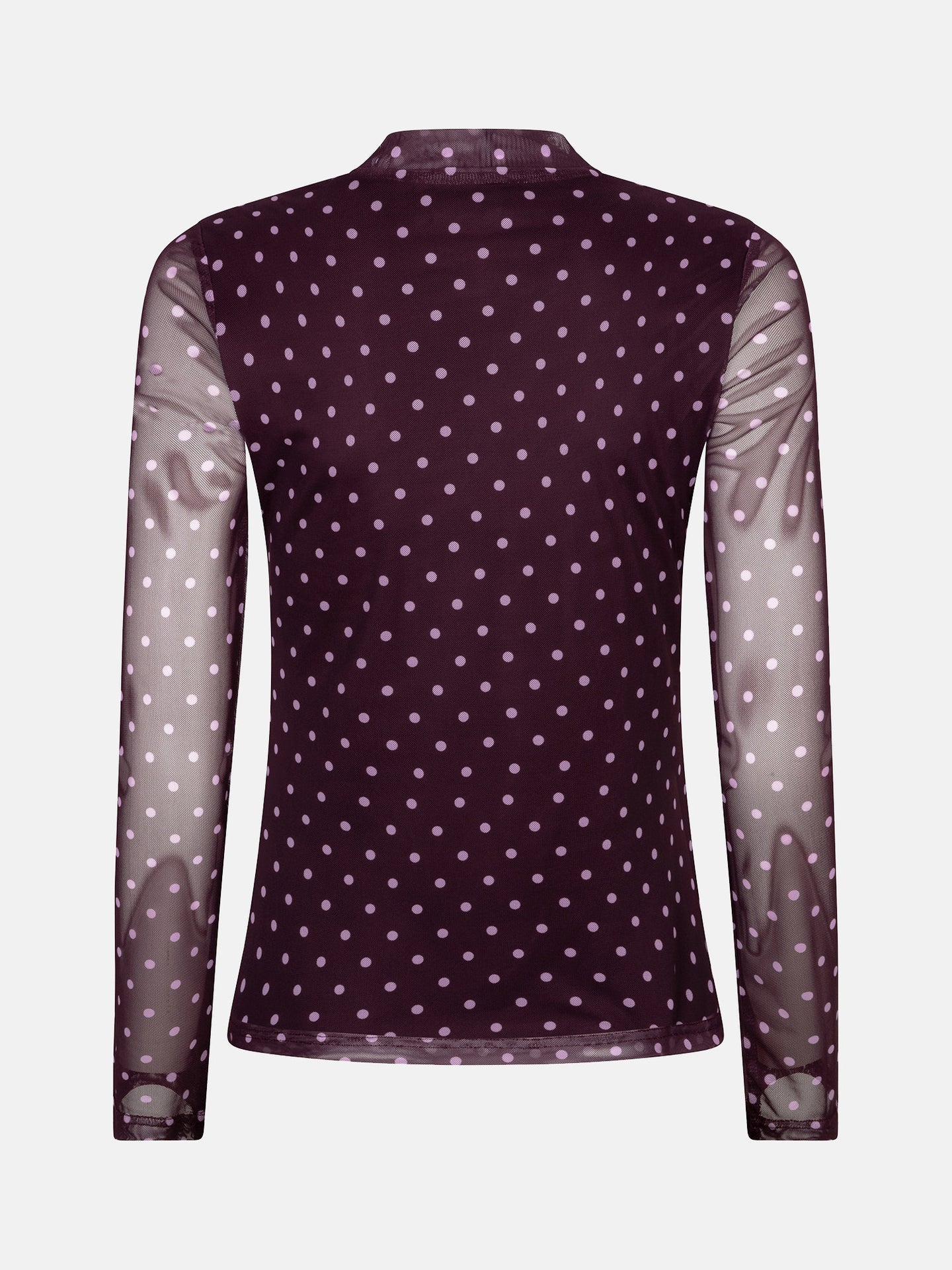 Ydence longsleeve bordeaux met lila stippen model Top Bailey Plum