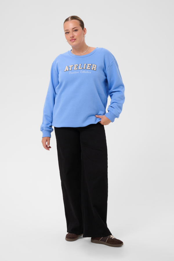 Kaffe Curve sweater blauw model KCmichelle Sweatshirt Provence