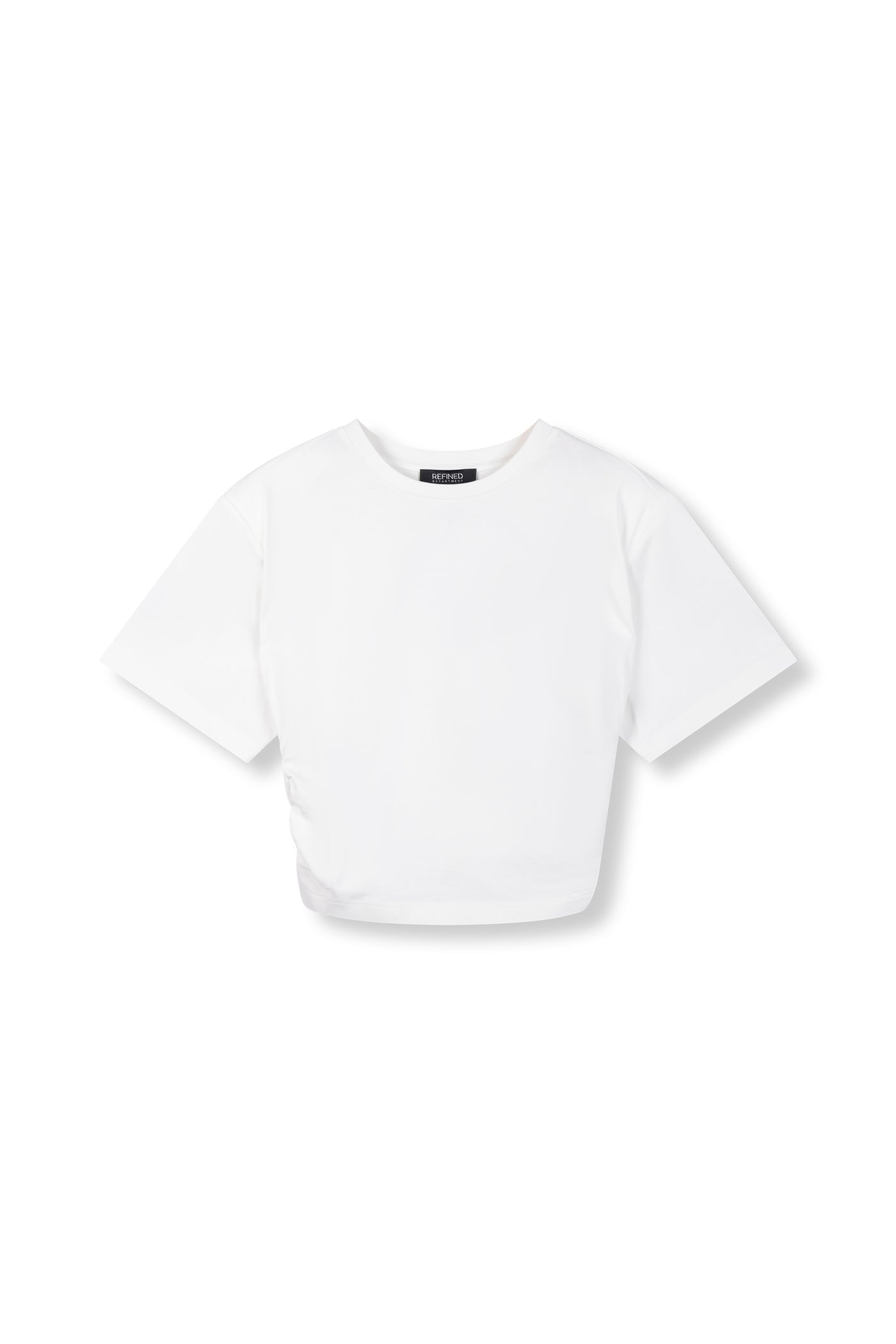 Refined Department T-shirt wit beetje cropped getailleerde fit model Ellis white 