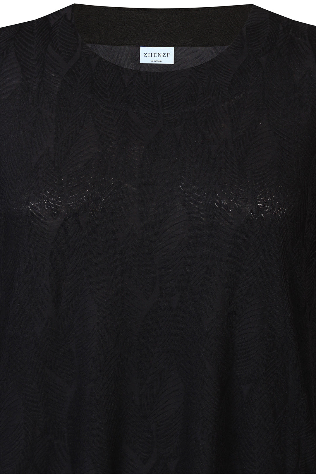 Zhenzi tuniek zwart met structuur model Helena 1325  eylet detail