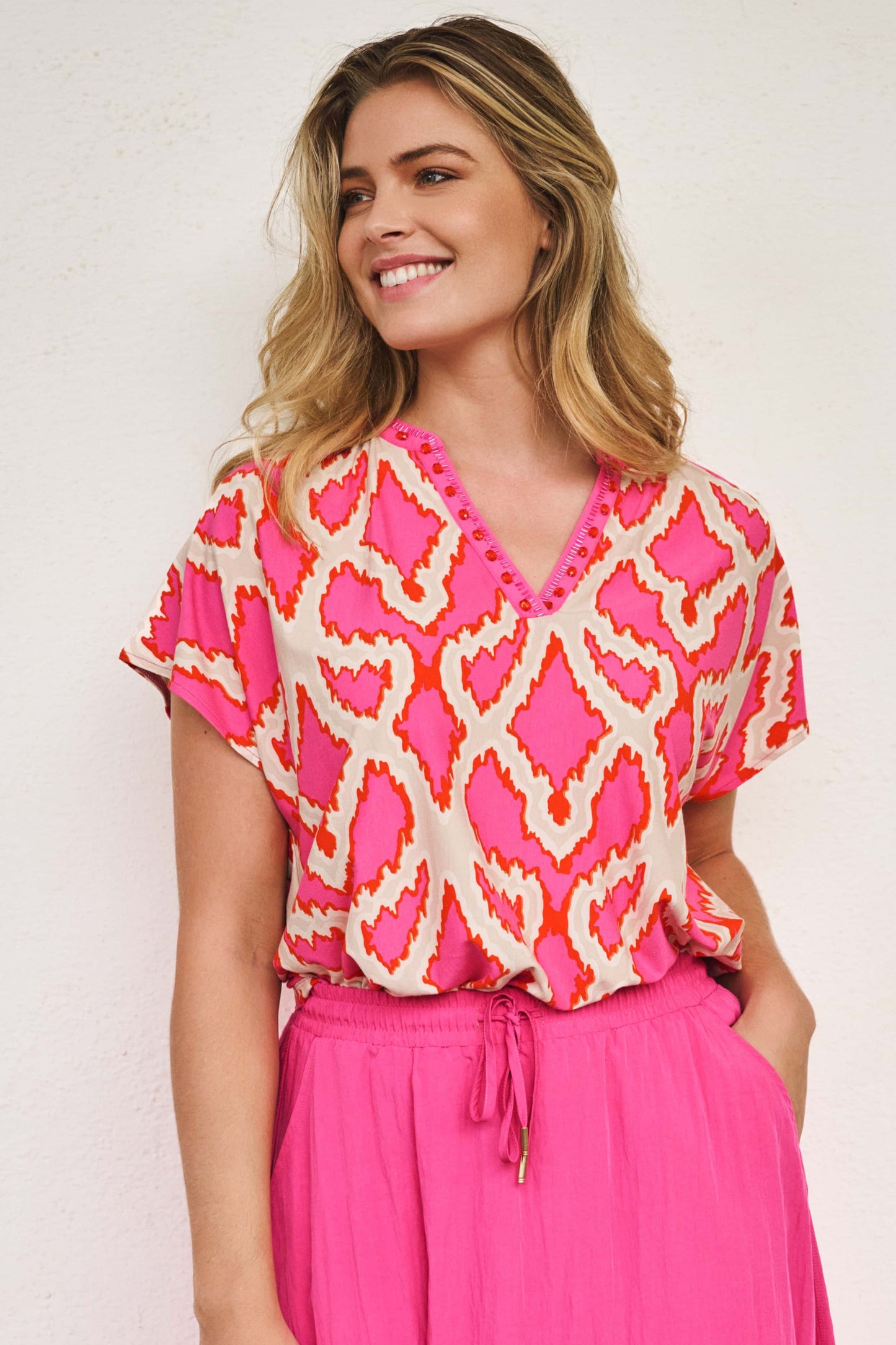 Esqualo Top Beads Disco Spark Print HS25.30200