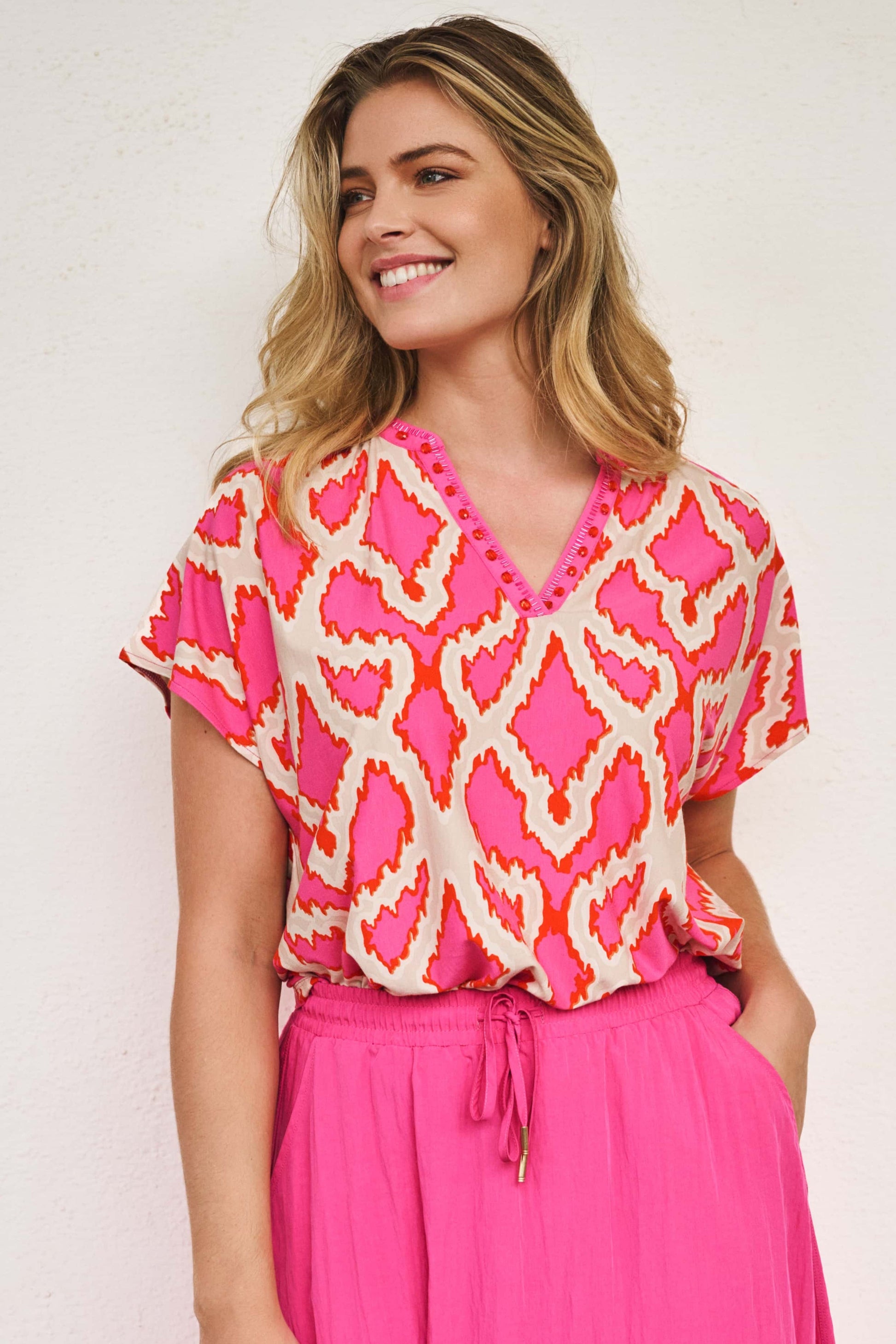 Esqualo Top Beads Disco Spark Print HS25.30200