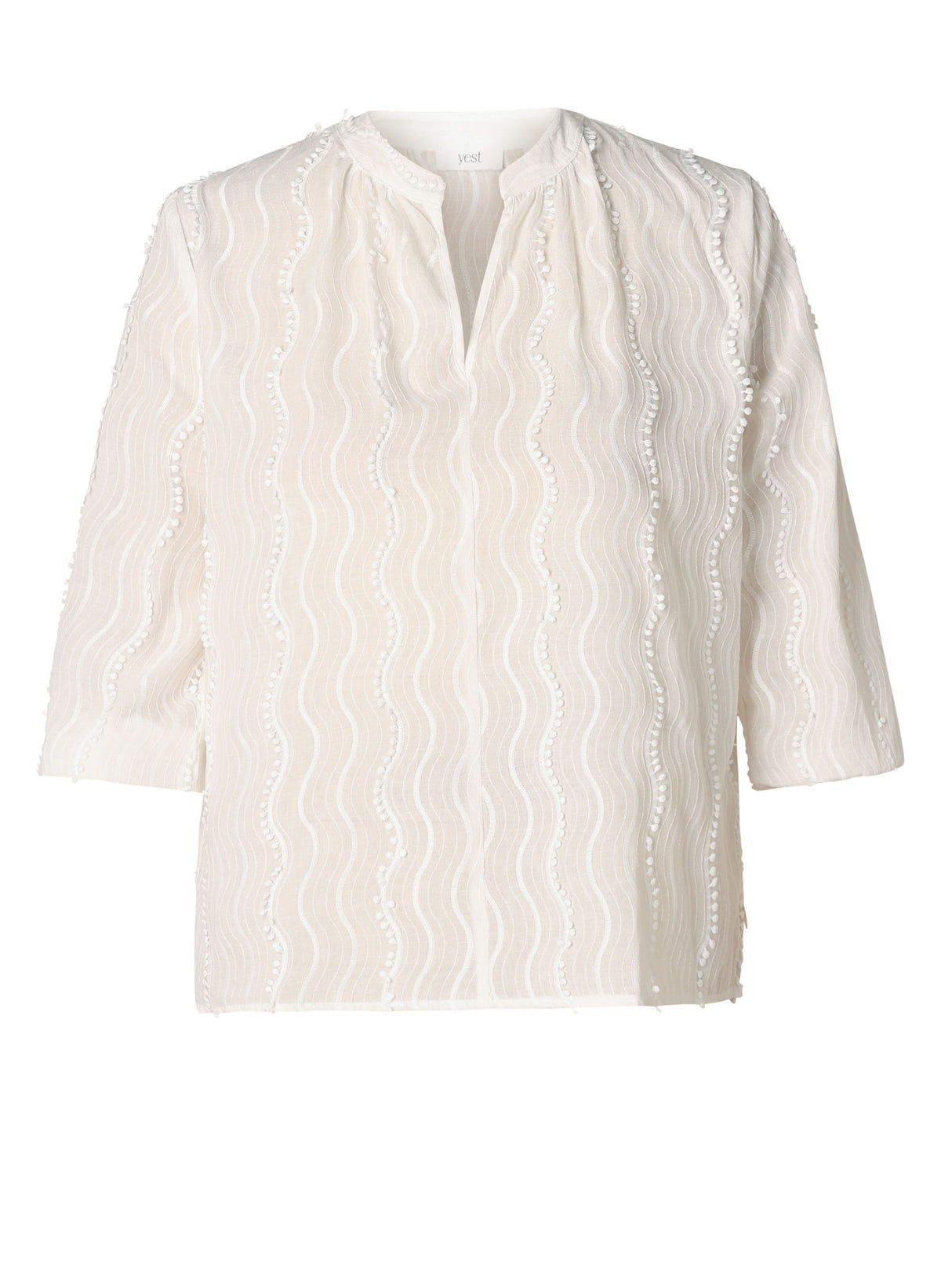 Yest blouse wit driekwart mouw model Kelis Off White