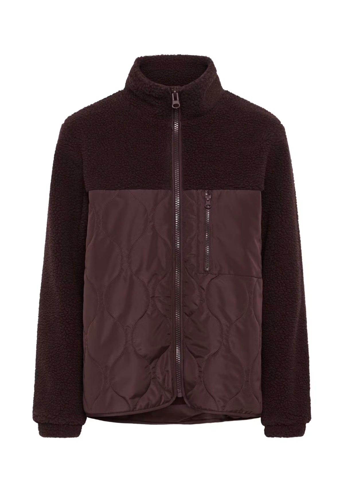 Kaffe jas bordeaux Teddy en gewatteerd model KAgracelyn Jas fudge red
