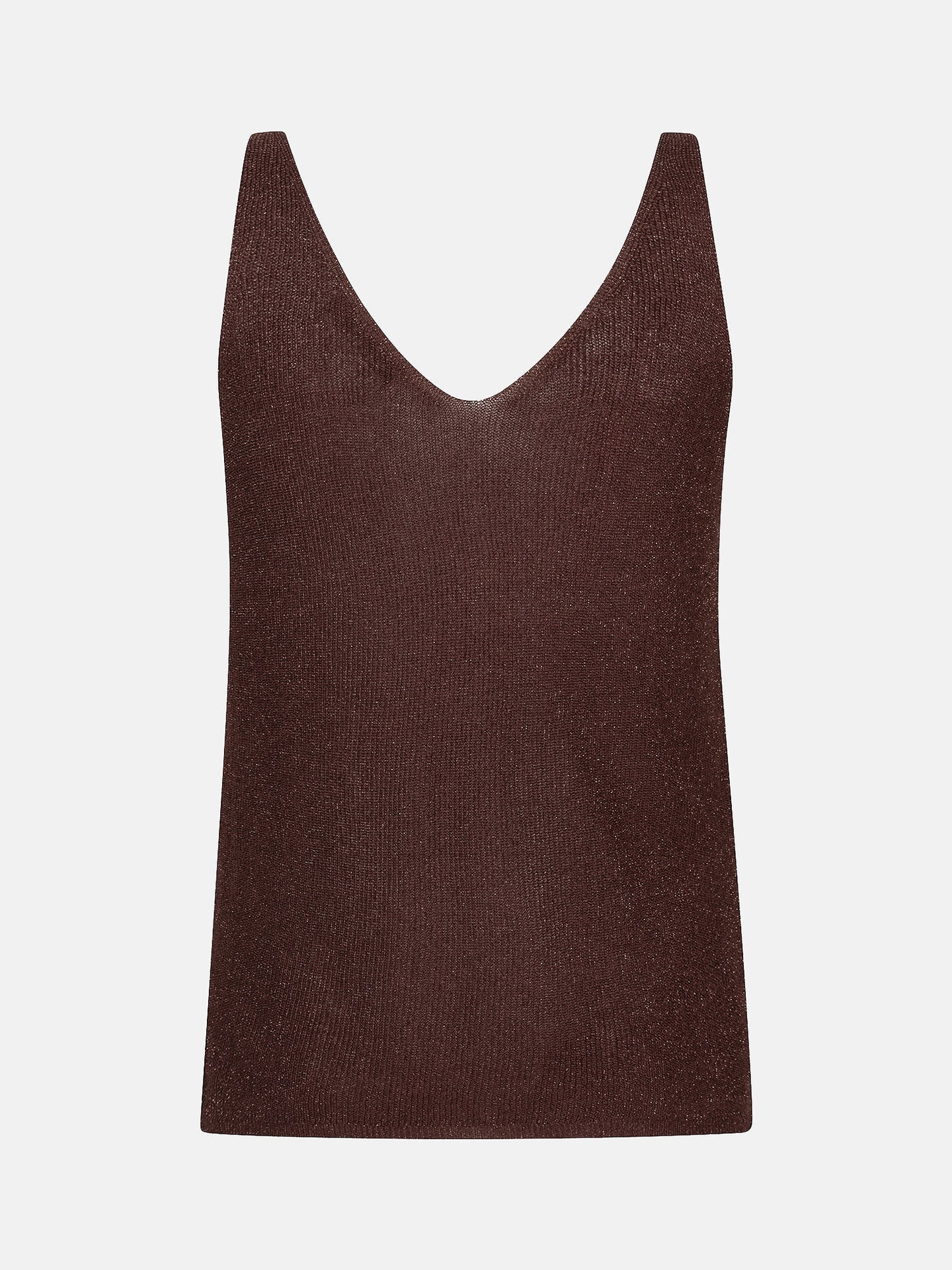 Ydence top bruin met lurex glitter draad model Knitted top Lux Brown