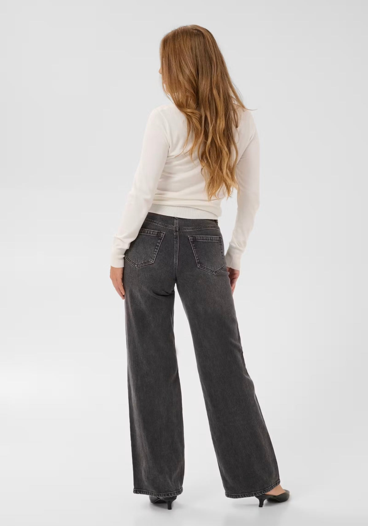 Kaffe jeans grijs lengte 30 KAmeadow Straight grey vintage wash
