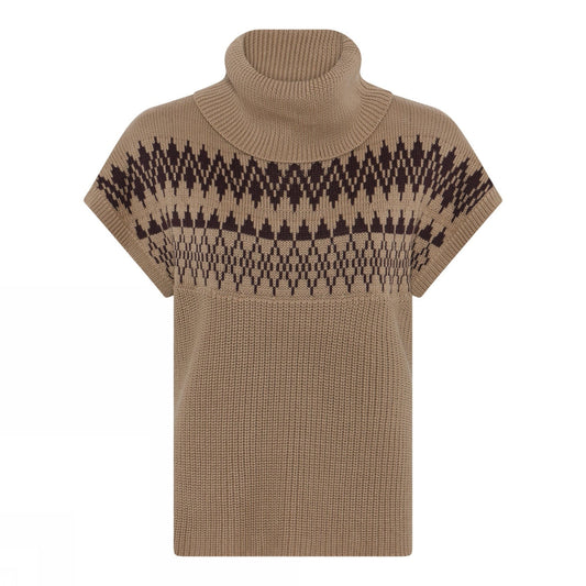 Soulmate spencer zandkleur Noorse print model Josilly beige 