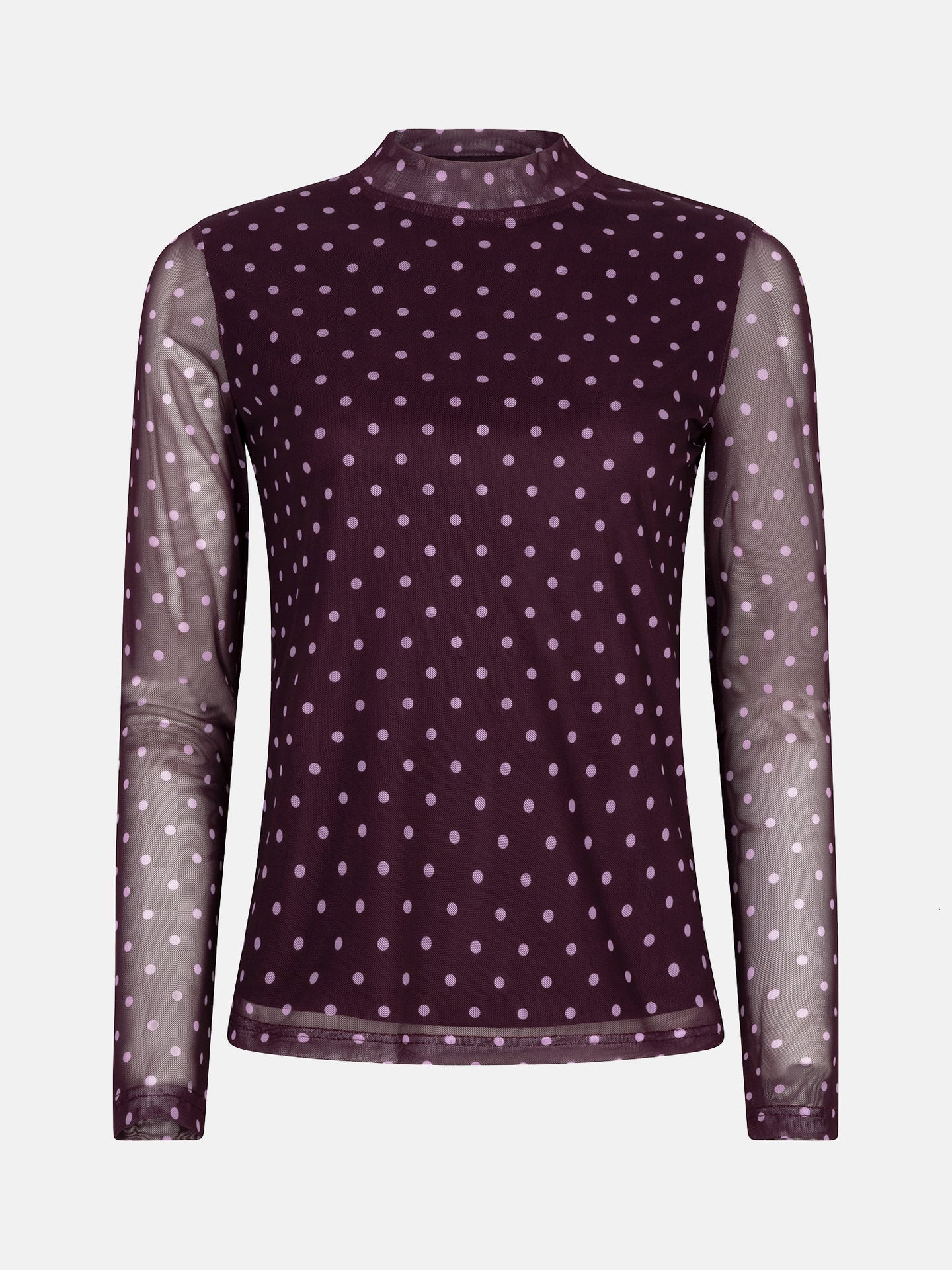 Ydence longsleeve bordeaux met lila stippen model Top Bailey Plum