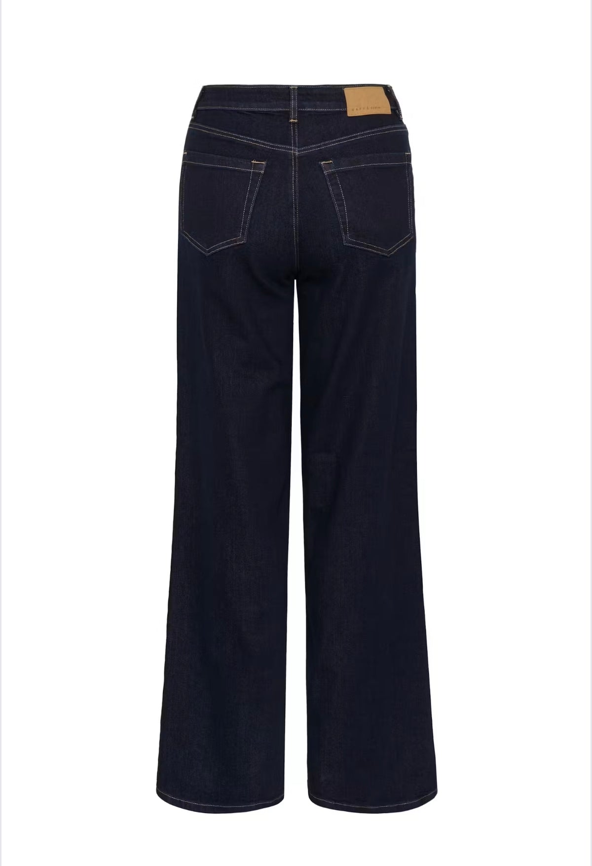Kaffe jeans wijd model donker blauw lengte 30 KAmeadow Straight dark blue unwashed denim