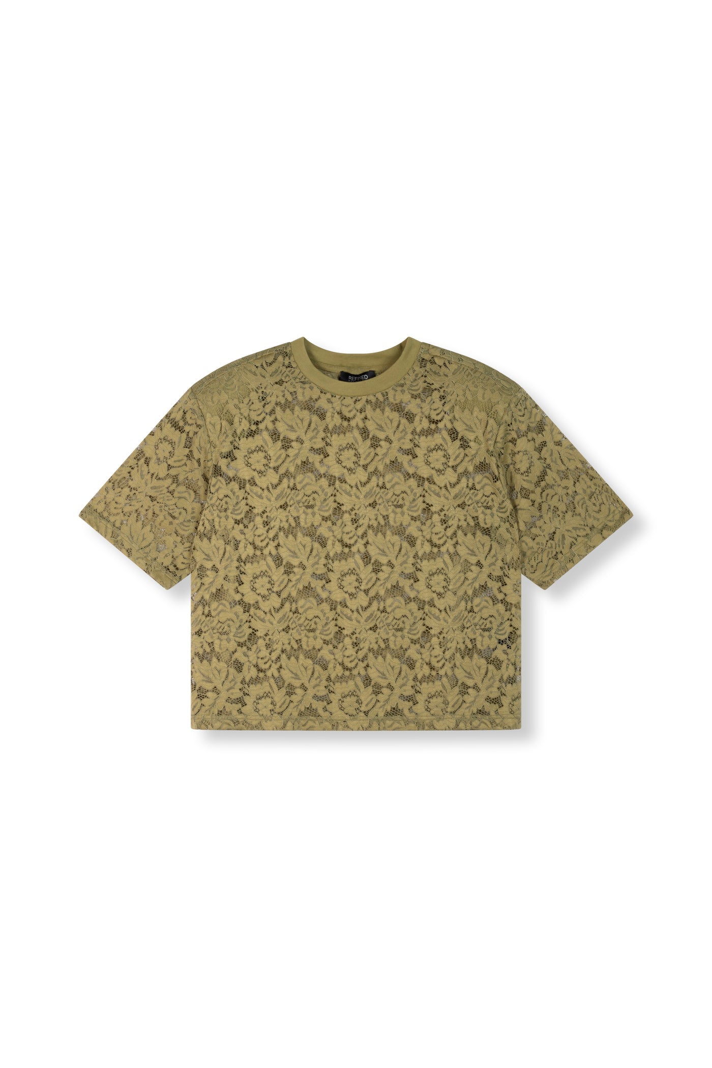 Refined Department lace kanten shirt groen model Angie T-SHIRT Army 