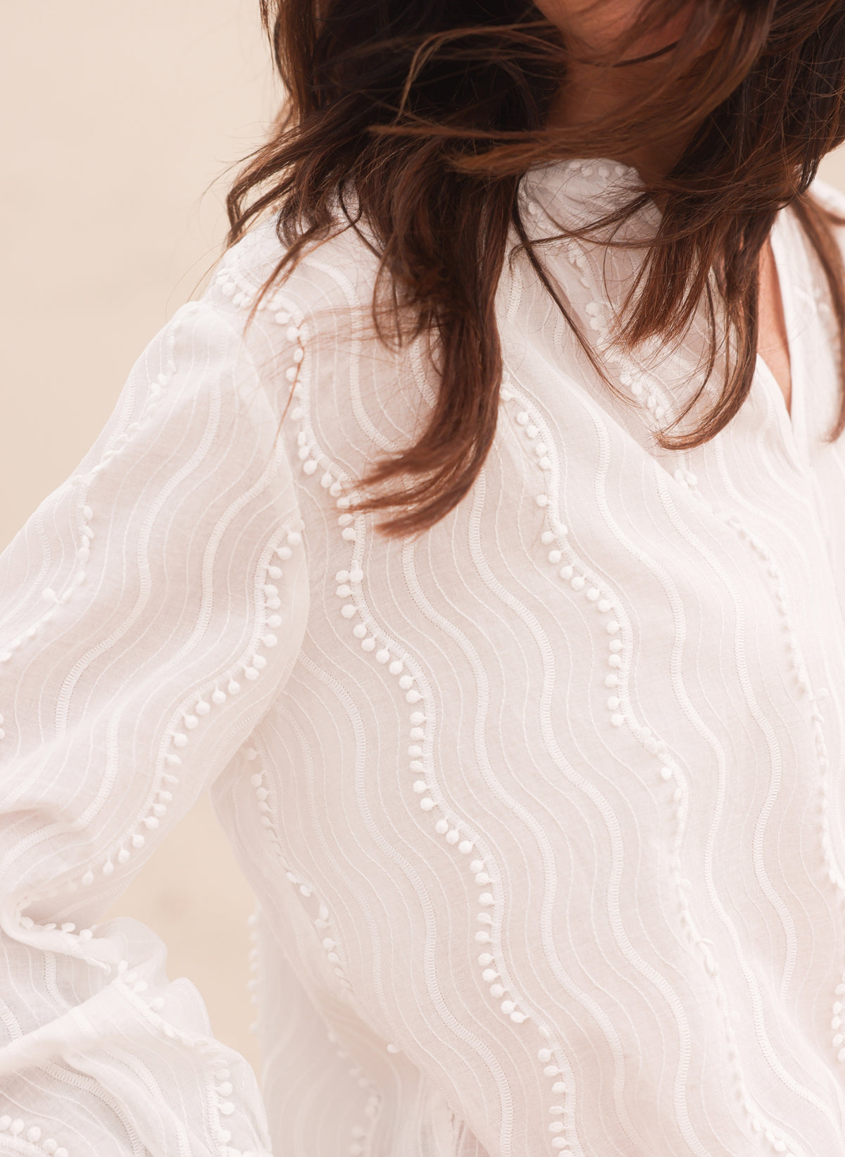 Yest blouse wit driekwart mouw model Kelis Off White