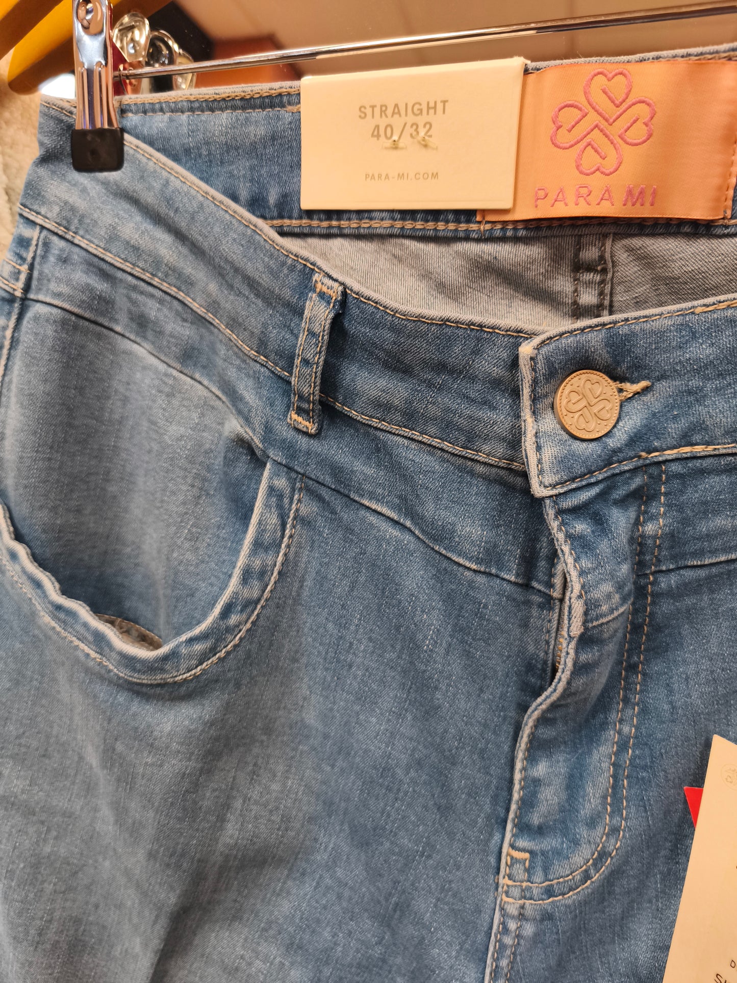 Para Mi jeans straight leg blauw lengte 32 model Vayen Jasmin blue 