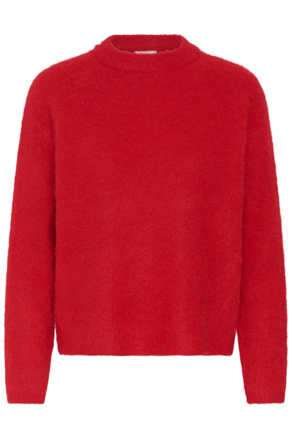 Kaffe trui rood model KAjordan knit pullover crimson