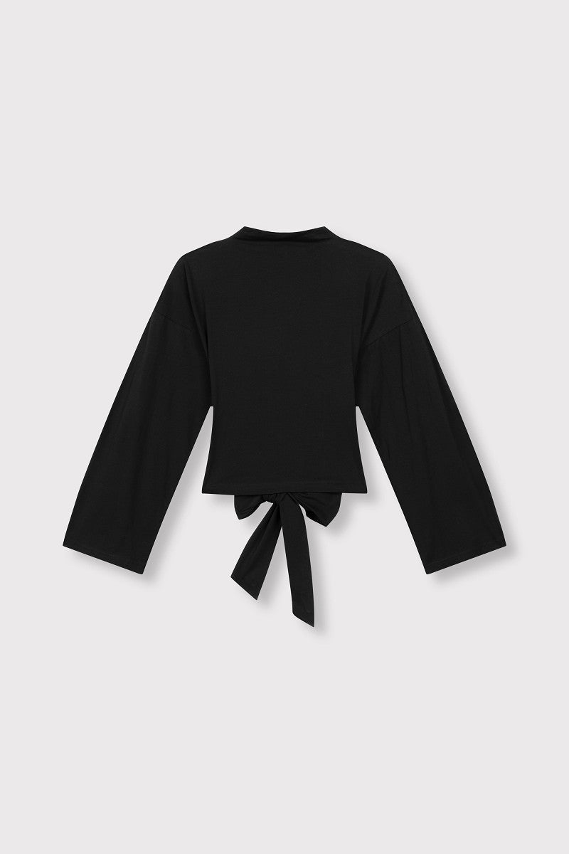 Refined Department zwarte top model ladies knitted longsleeve detail back FEATHER
R2609818114