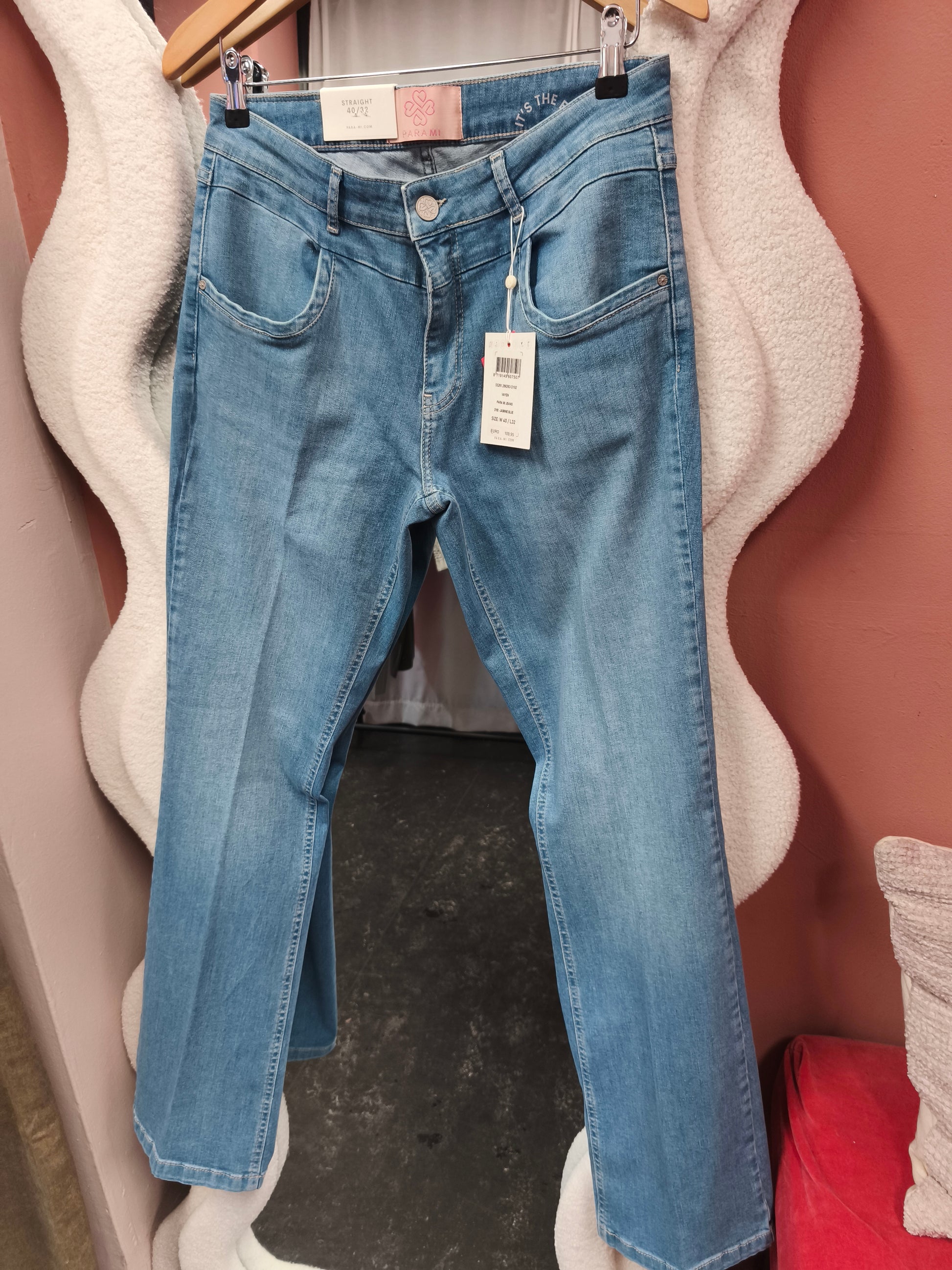 Para Mi jeans straight leg blauw lengte 32 model Vayen Jasmin blue 