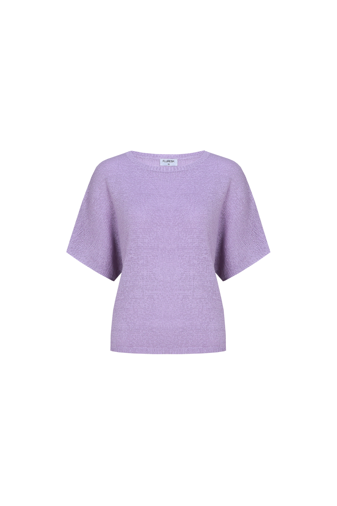 Fluresk lila top model Niala knitting Orchid purple