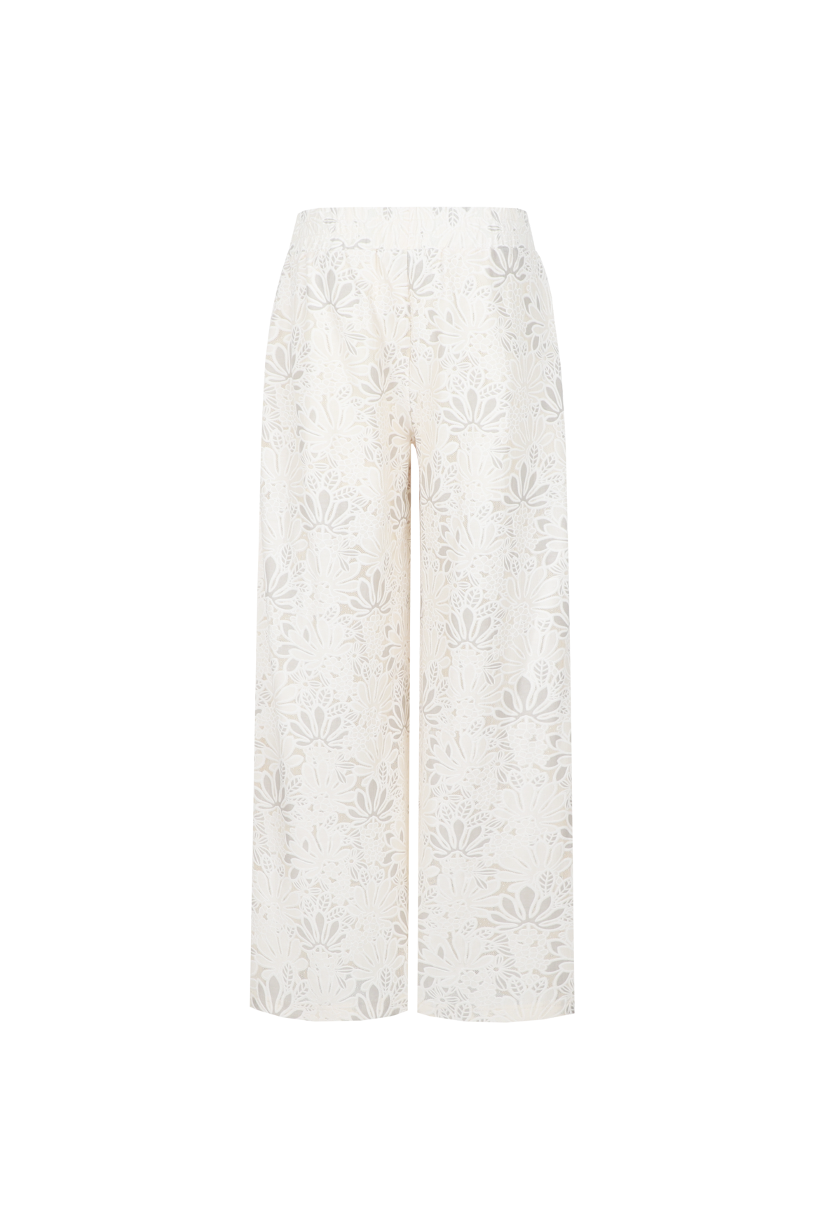 Fluresk creme kleurige kanten broek model Paloma pants off white