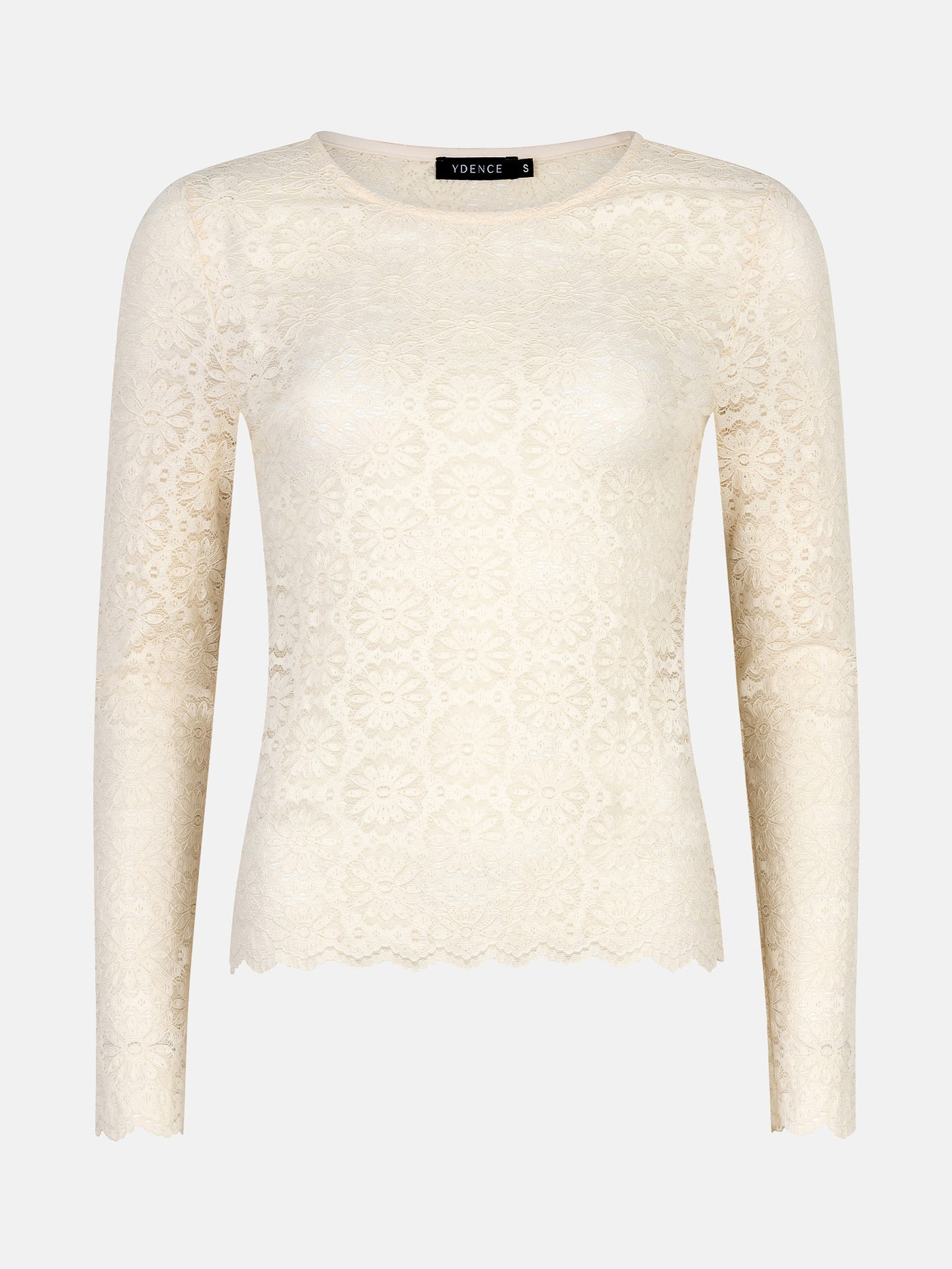 Ydence longsleeve kant offwhite model Top Loiza Ecru