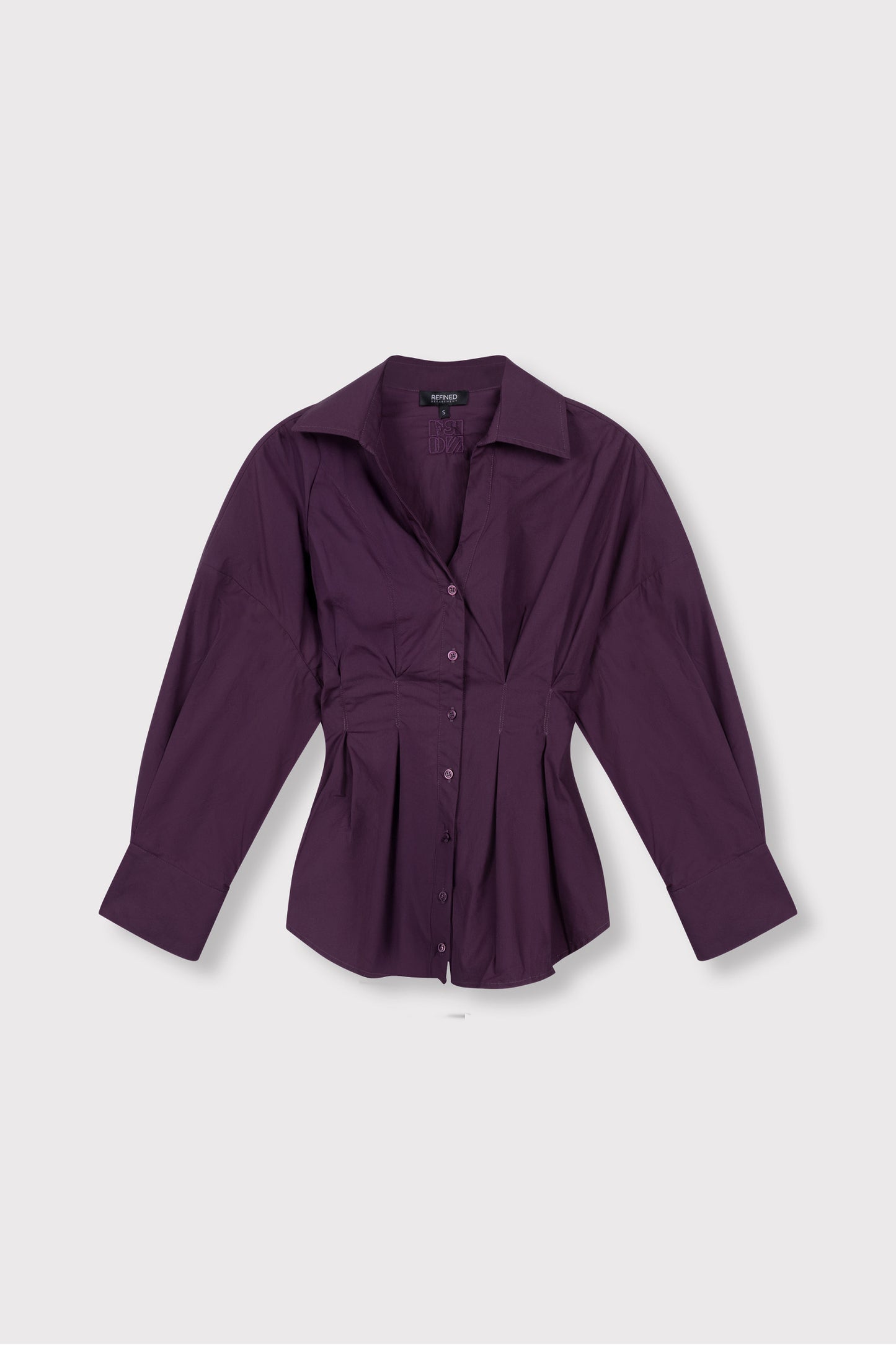 Refined Department blouse paars model Plum aubergine ladies woven oversized fitted GUUSJE
R2609941067