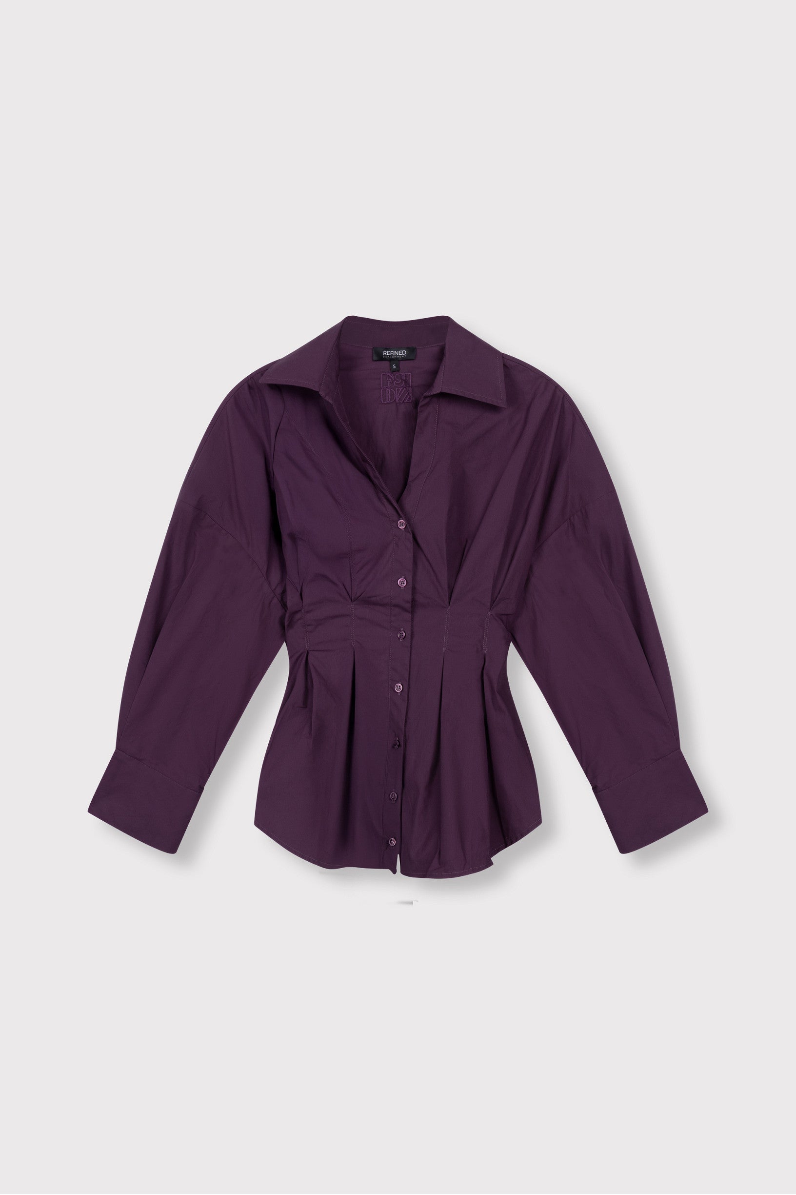 Refined Department blouse paars model Plum aubergine ladies woven oversized fitted GUUSJE
R2609941067