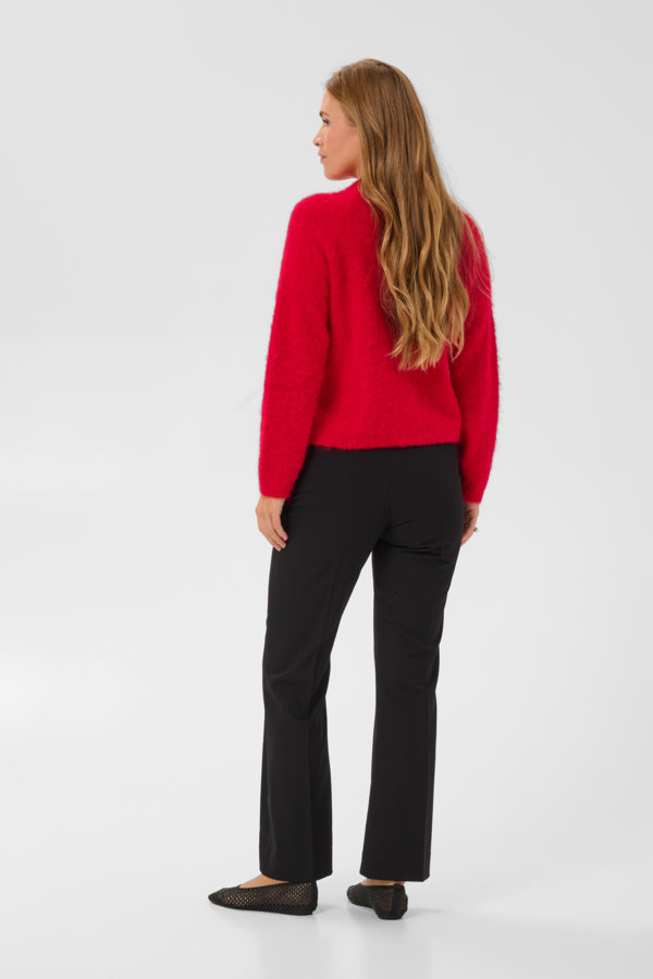 Kaffe trui rood model KAjordan knit pullover crimson