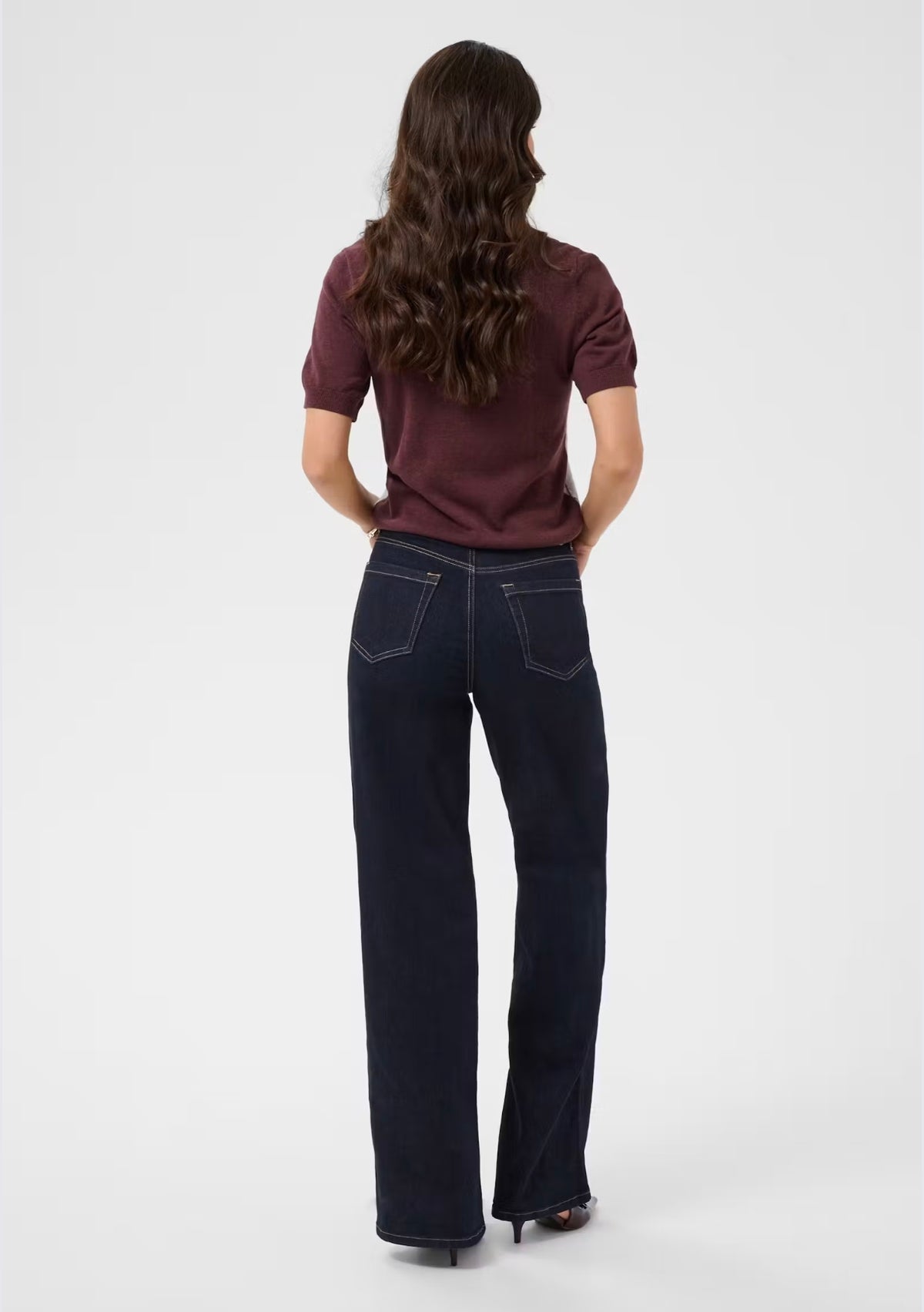 Kaffe jeans wijd model donker blauw lengte 30 KAmeadow Straight dark blue unwashed denim