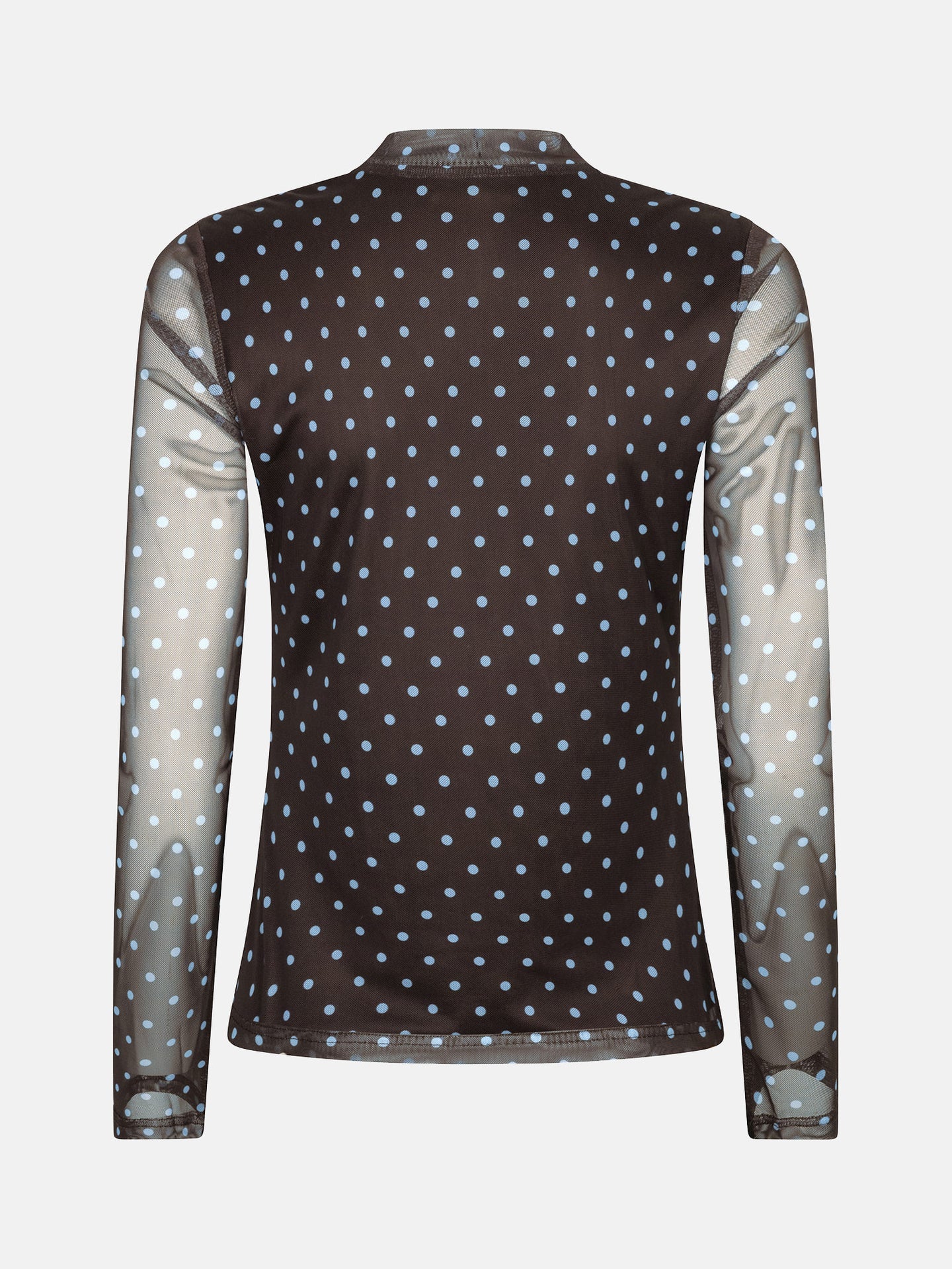 Ydence longsleeve polka dot bruin met blauwe stippen model Top Bailey Brown