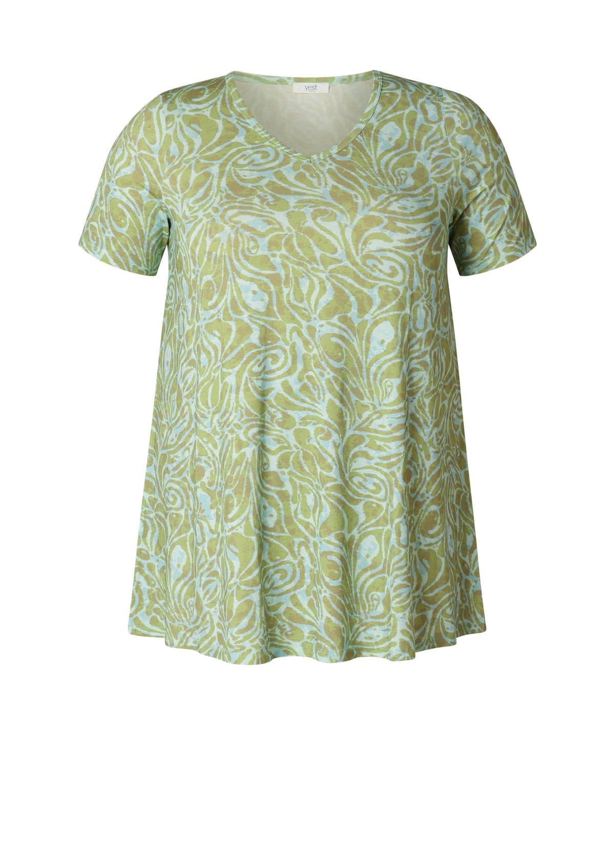 Yest Curve (yesta) tuniek groen blauwe print model Ankie Essential Botanic Green/Multi