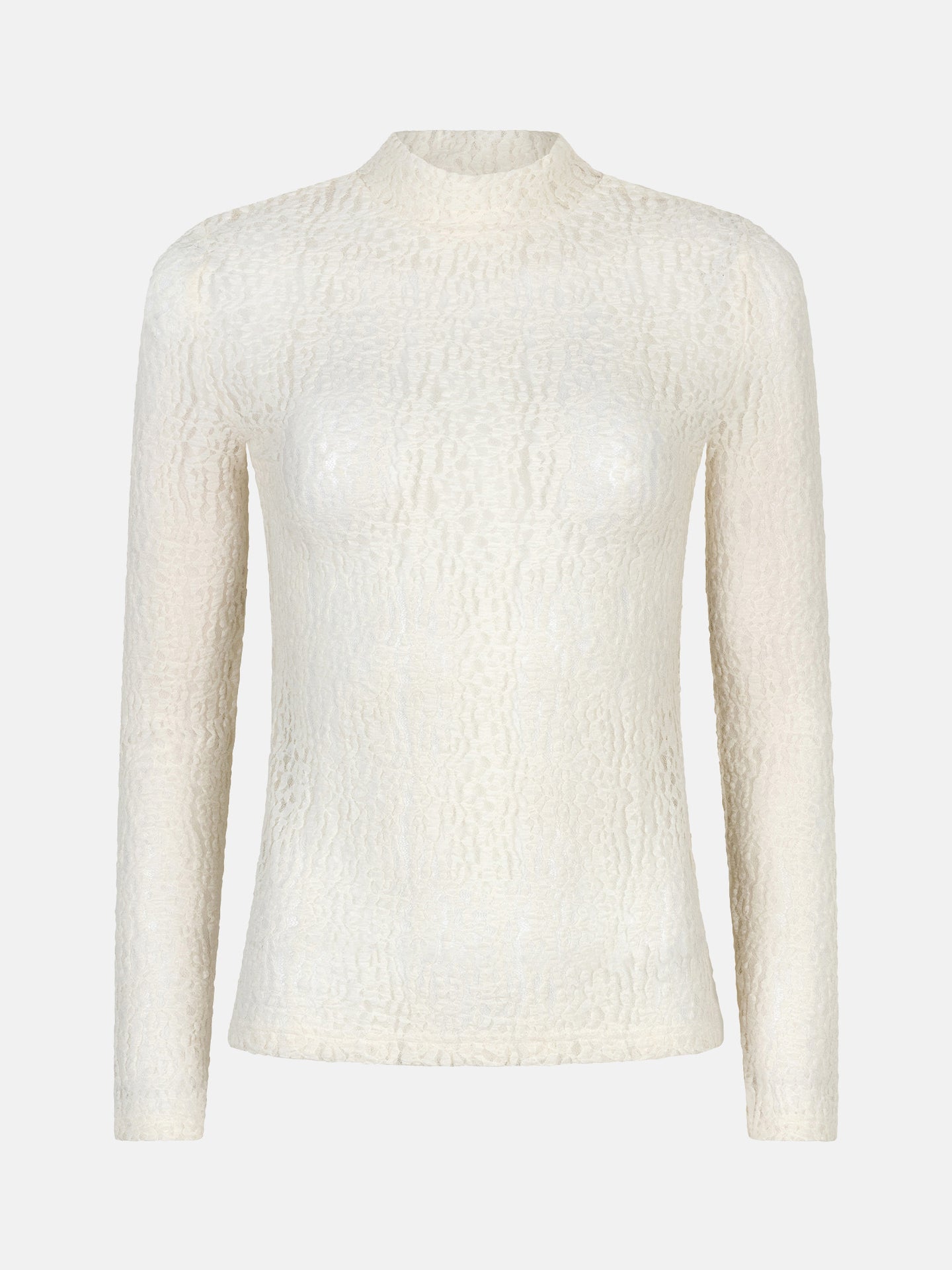 Ydence longsleeve beige kant model Top Roberta Ecru