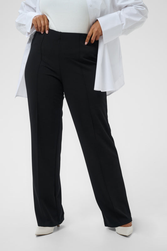 Kaffe Curve zwart broek stretch stof model  KCathena pants