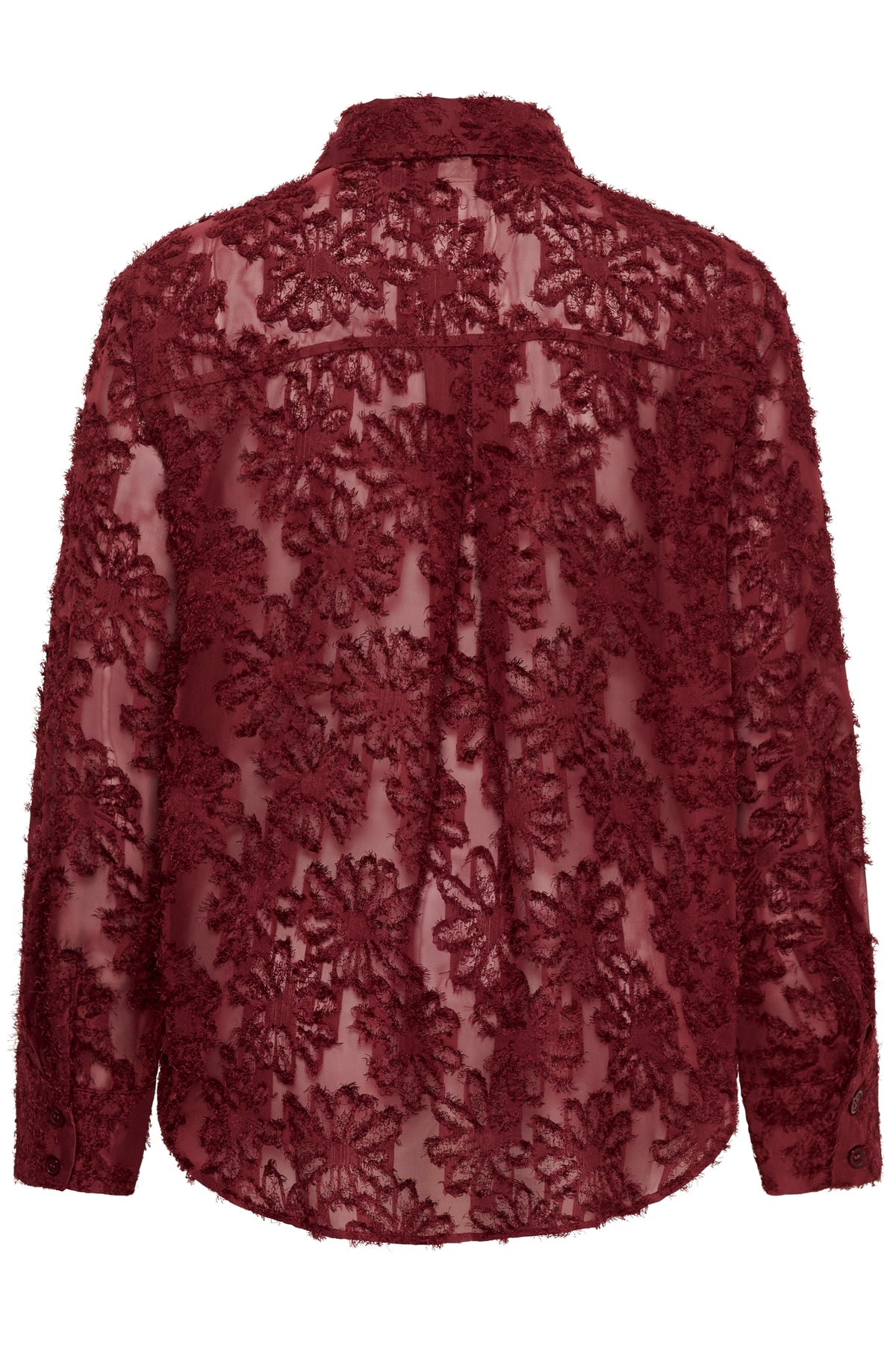 Kaffe Curve blouse bordeaux met structuur model KCalie Shirt Port