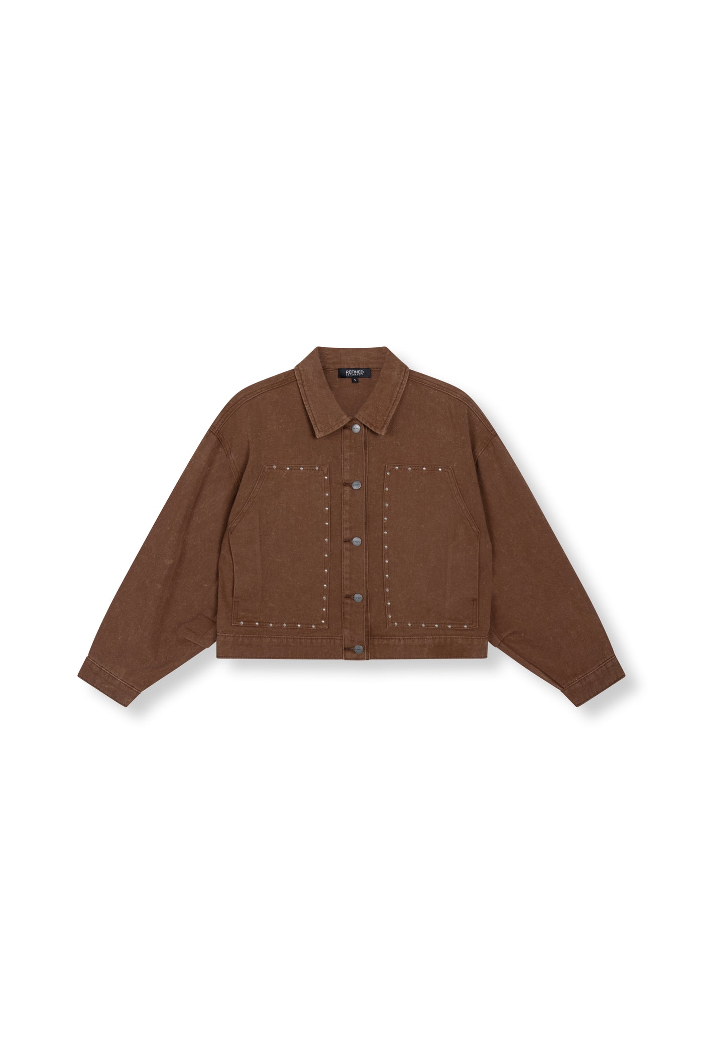 Refined Department jeans jasje bruin met studs model HONNI JACKET camel