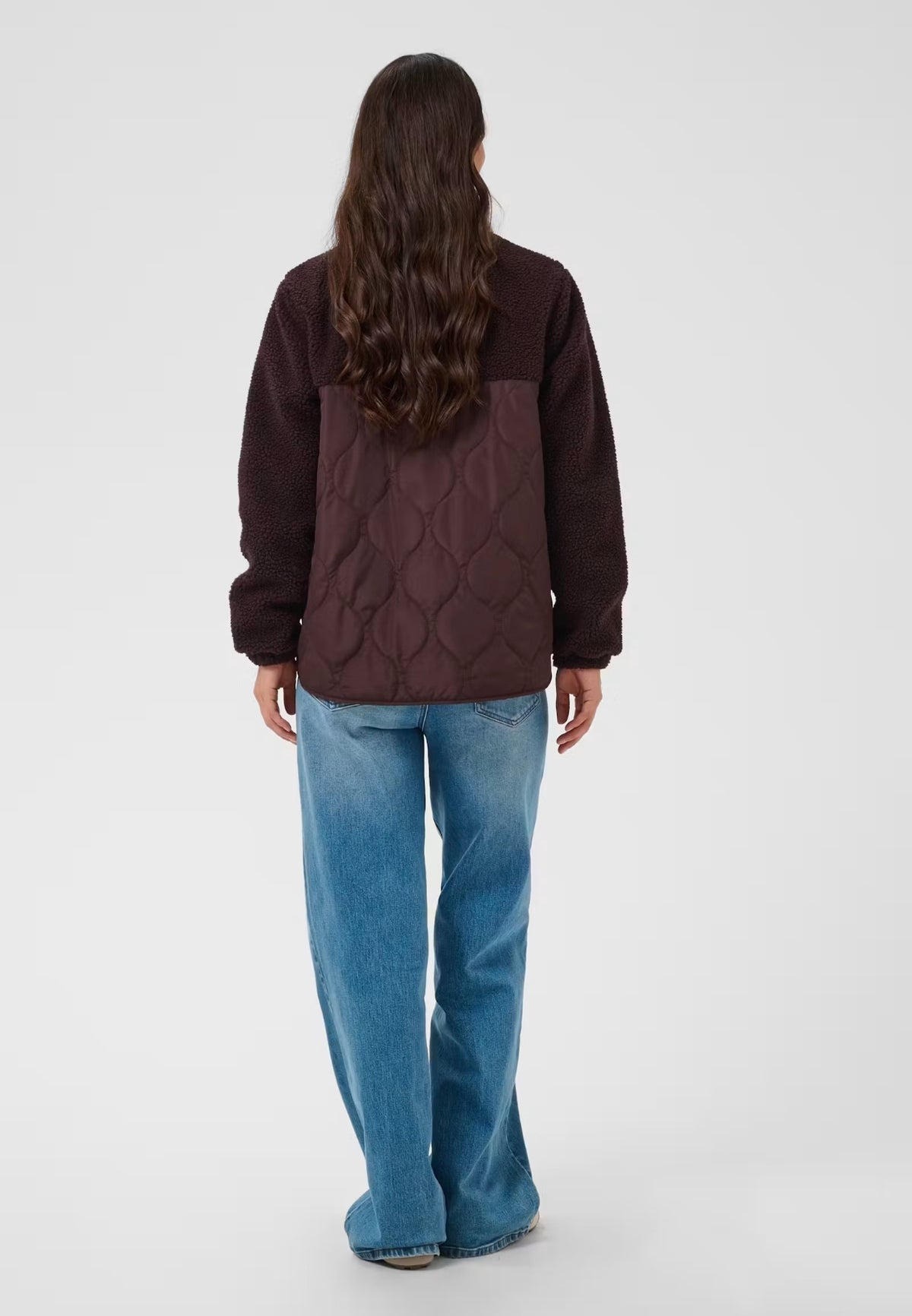 Kaffe jas bordeaux Teddy en gewatteerd model KAgracelyn Jas fudge red 
