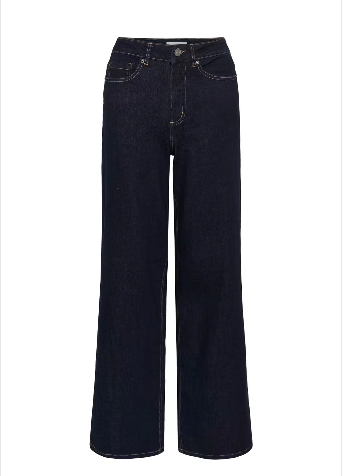 Kaffe jeans wijd model donker blauw lengte 30 KAmeadow Straight dark blue unwashed denim 