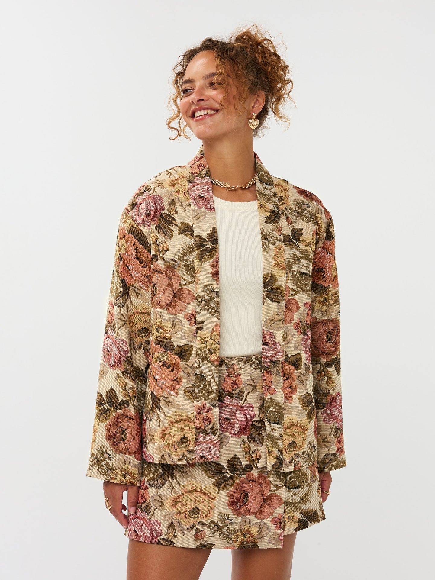 Ydence blazer Kimono Penny Rose print