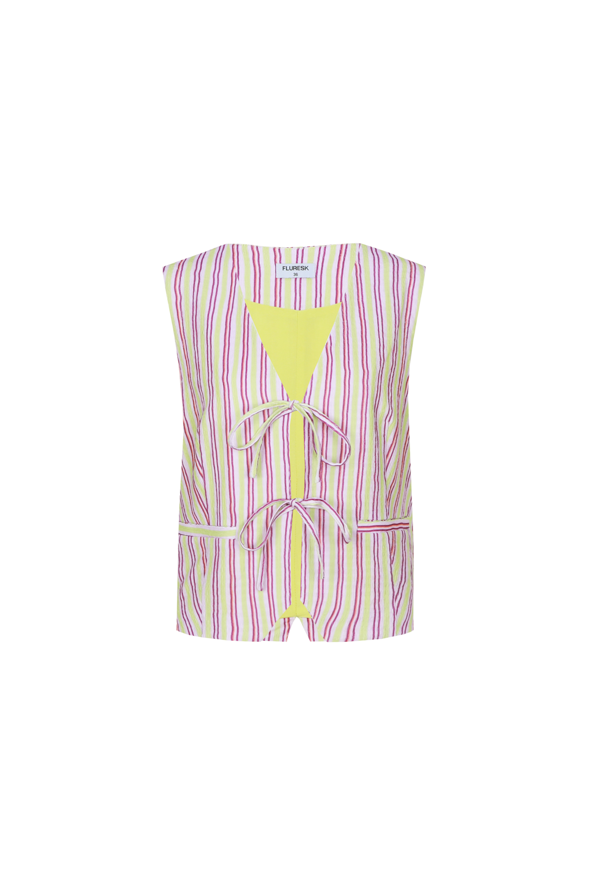 Fluresk gilet strepen lila en groen model Beatriz Orchid purple vivid pistache 