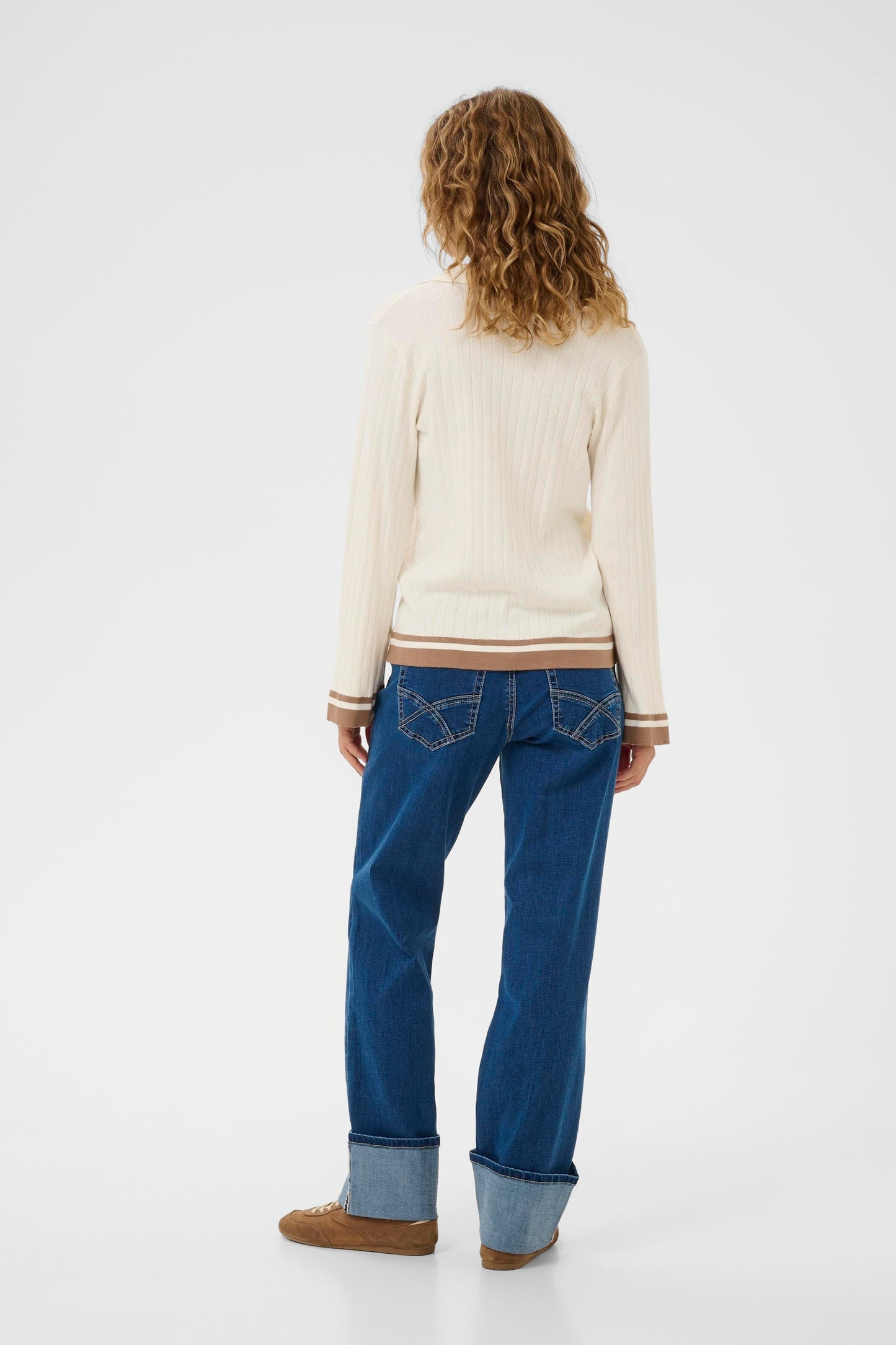 Cream polo trui offwhite camel model CRVillea Pullover