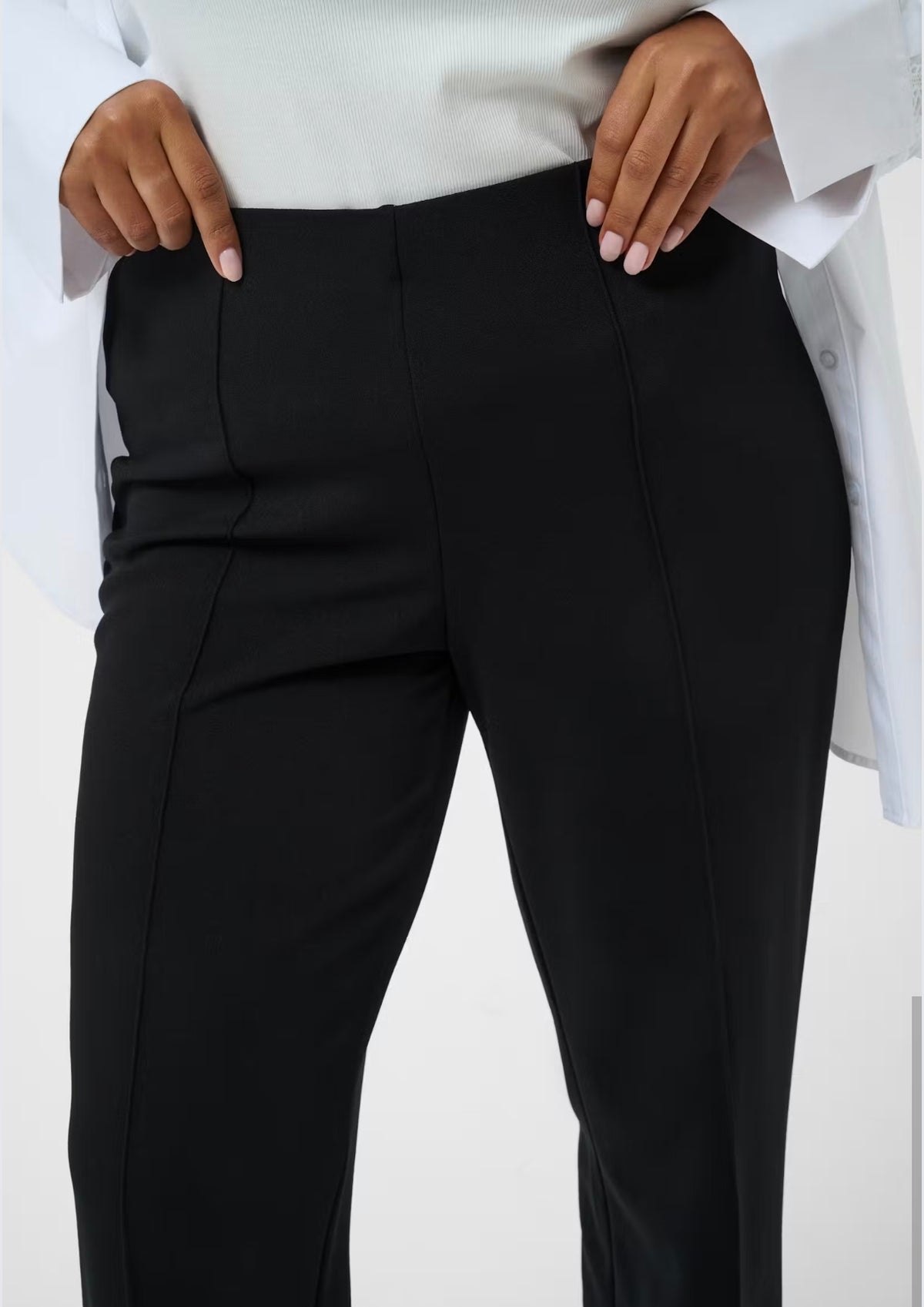 Kaffe Curve zwart broek stretch stof model  KCathena pants