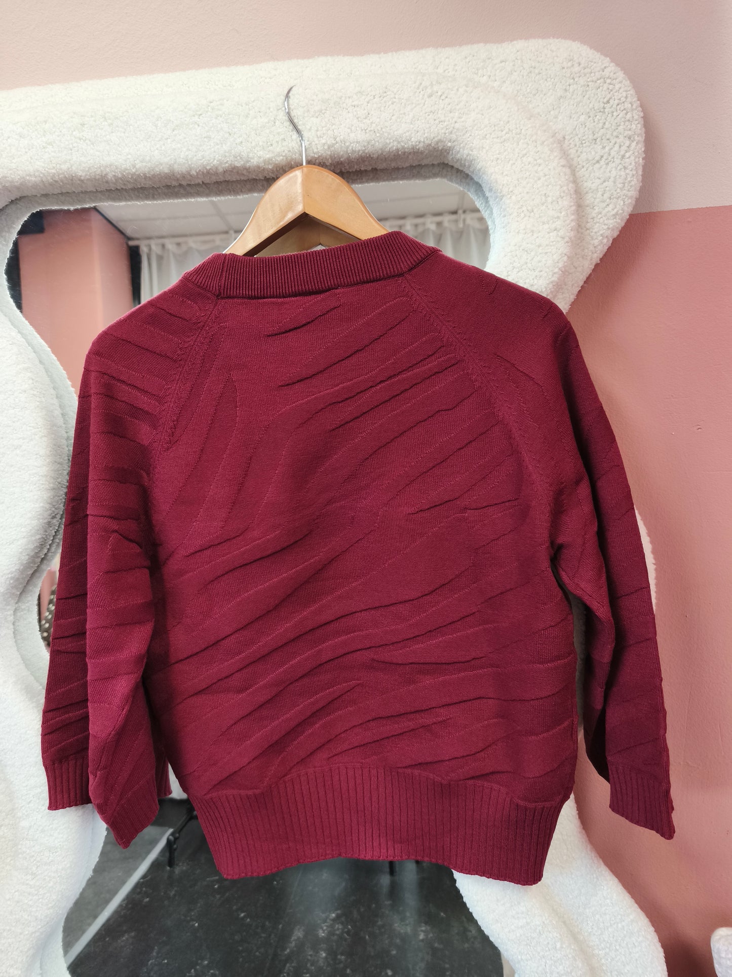 Cream trui driekwart mouw bordeaux rood model CRdela knit pullover cabernet