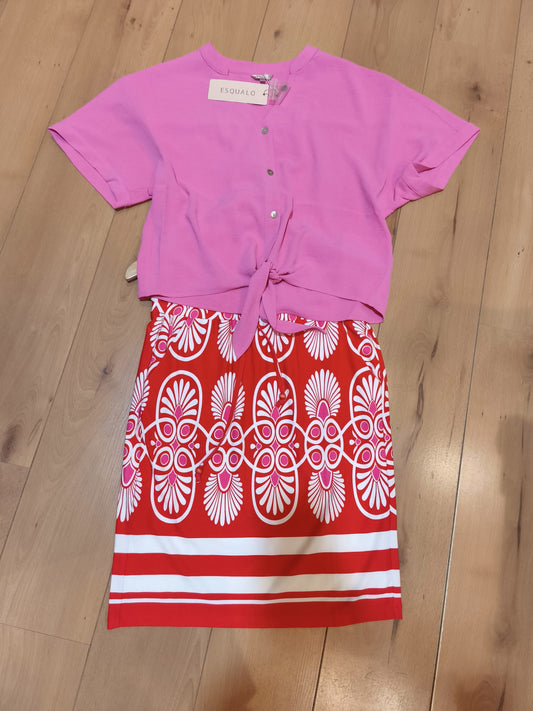 Esqualo rok rode print heartfelt skirt 