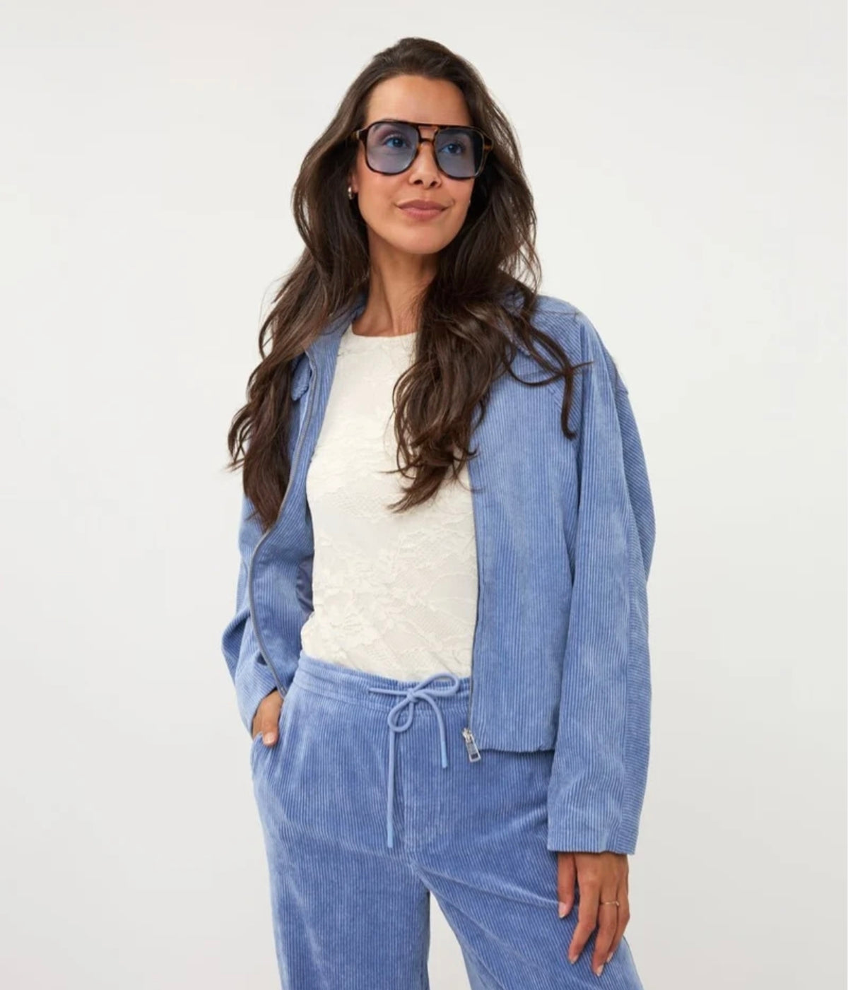 Esqualo blauw bomber rib jasje W26.28706