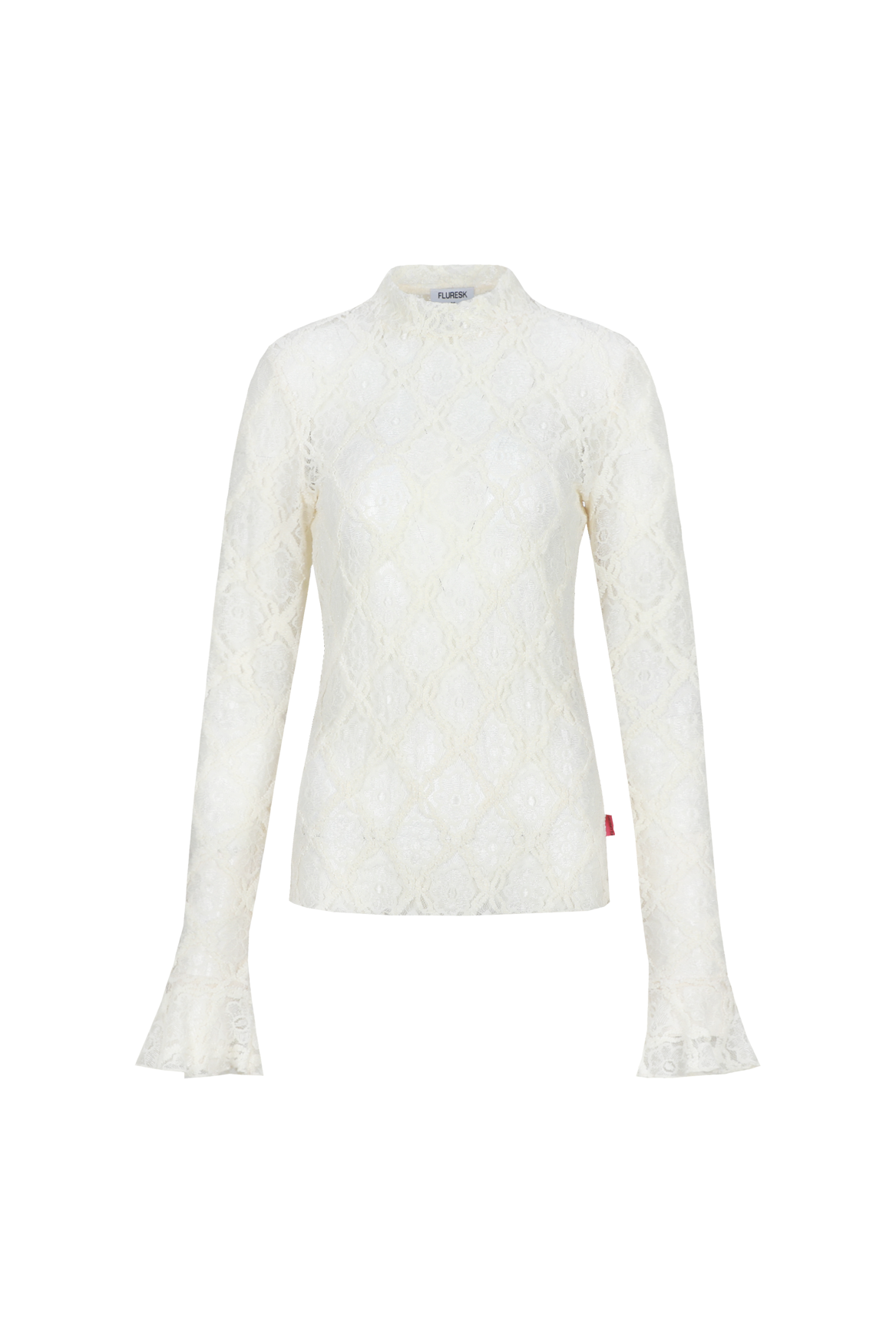 Fluresk kanten longsleeve off white model Leena top 