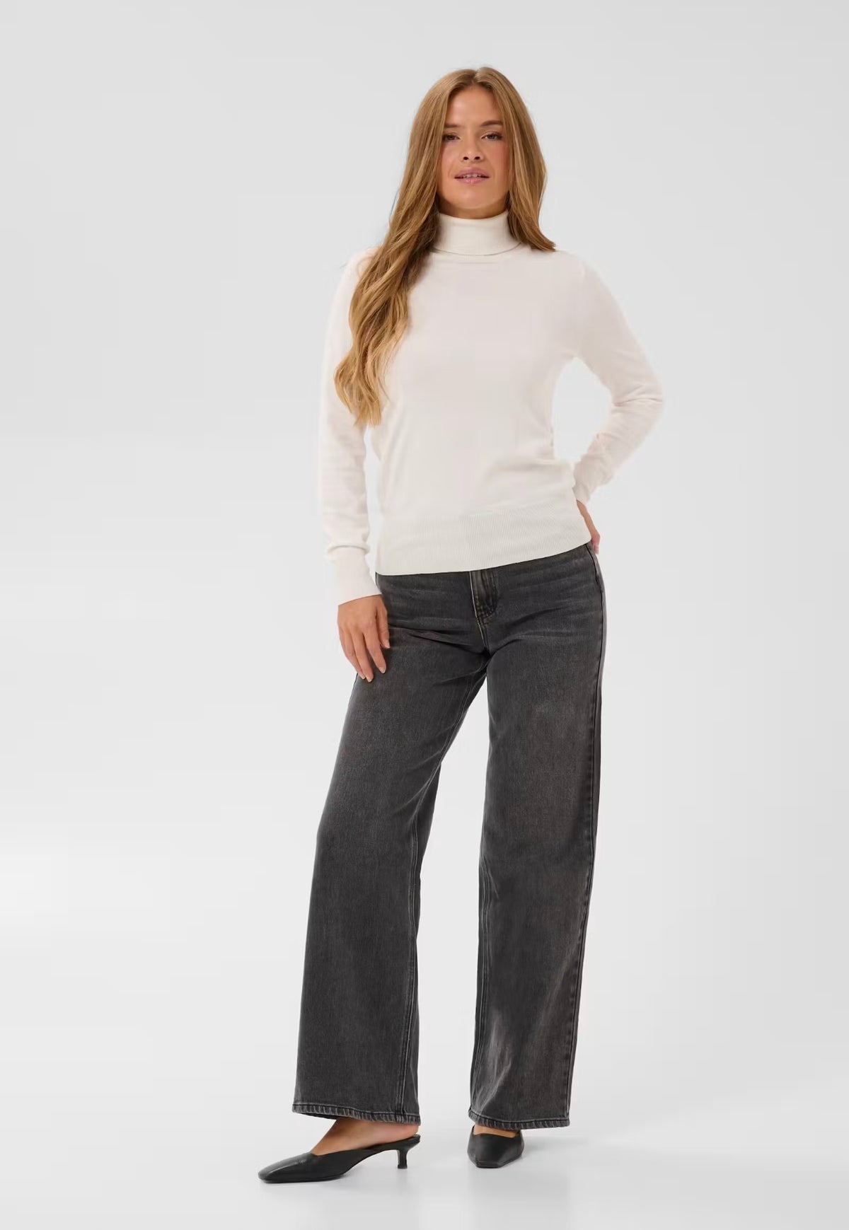 Kaffe jeans grijs lengte 30 KAmeadow Straight grey vintage wash